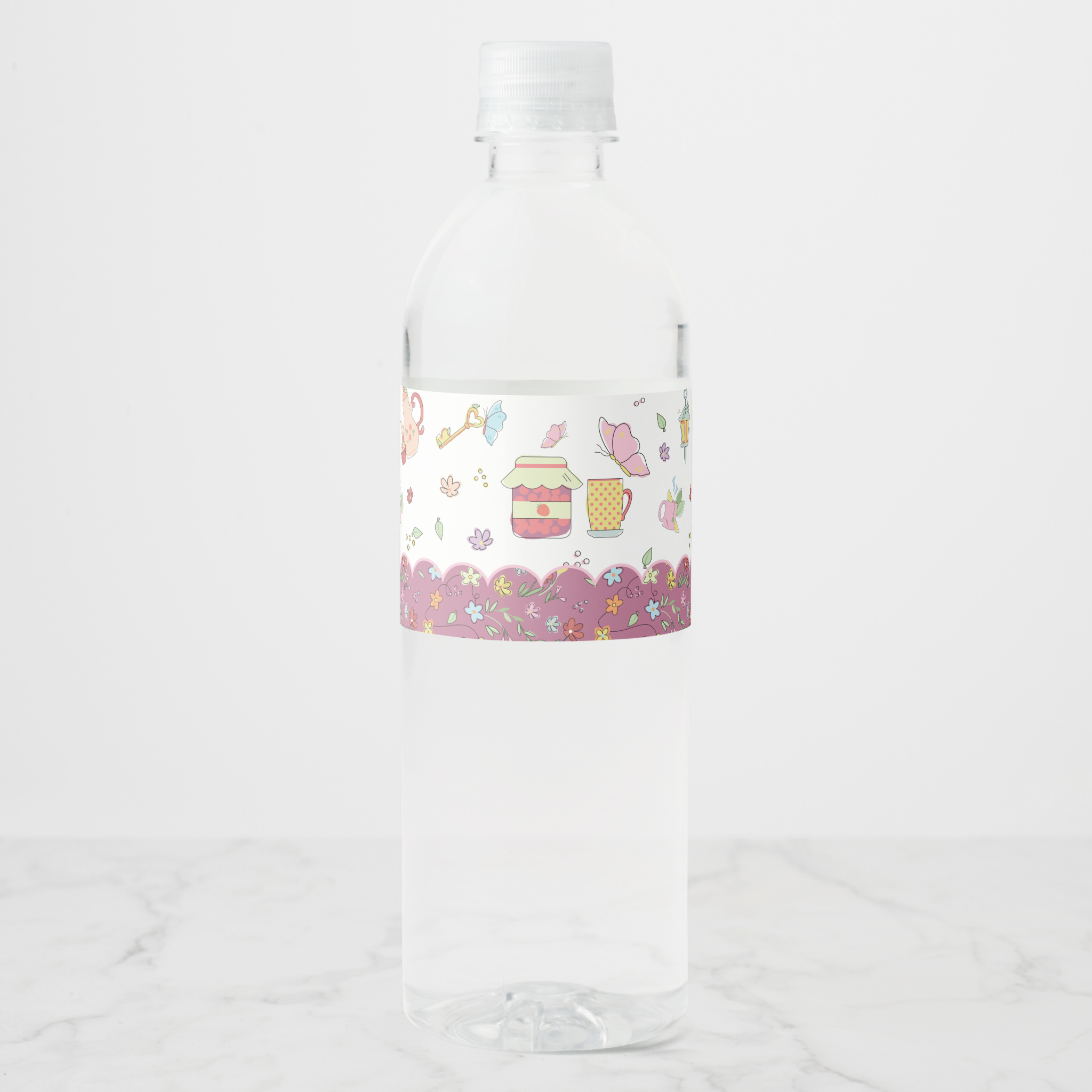 Garden Tea Water Bottle Labels, Set of 4