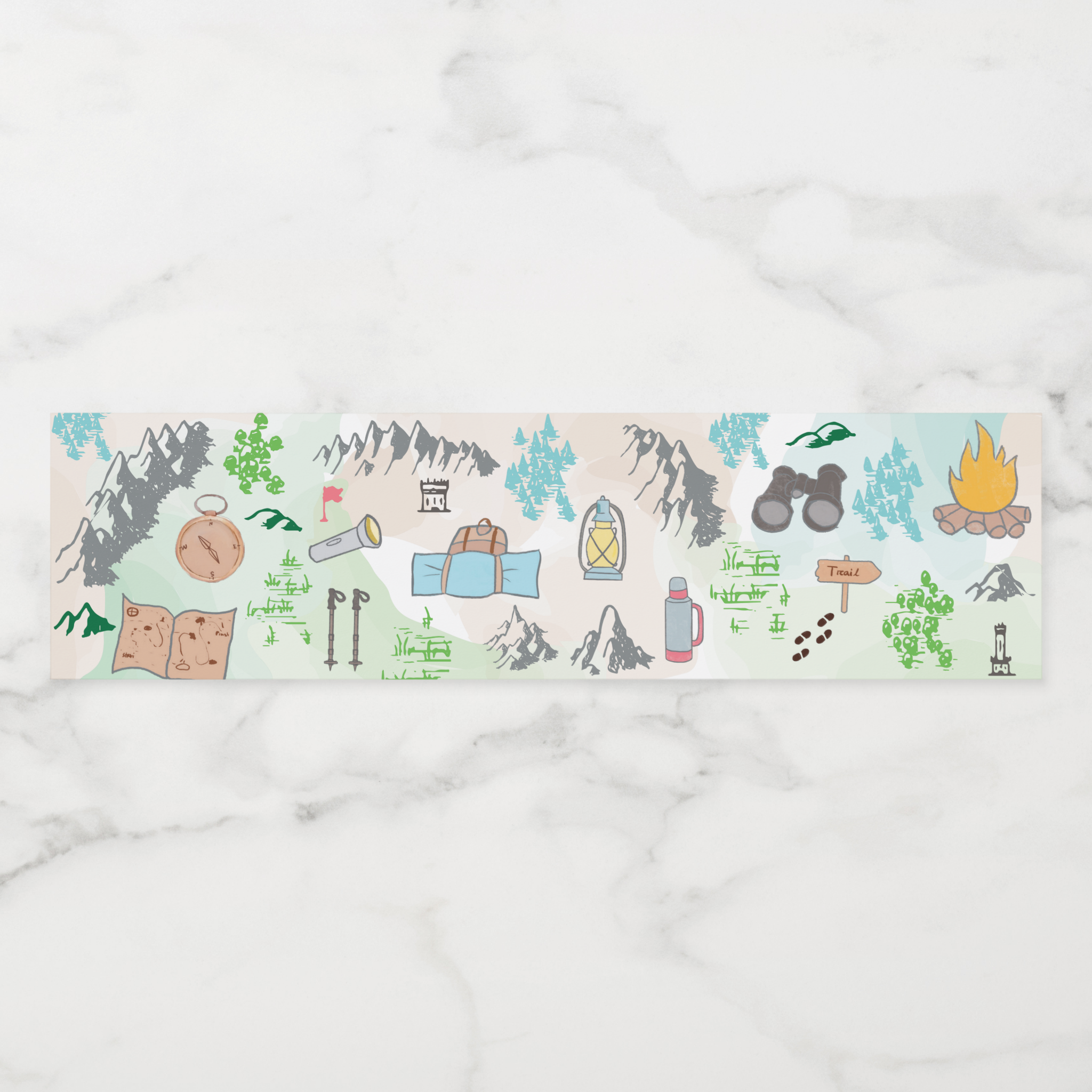 Hiking Water Bottle Labels, Set of 4