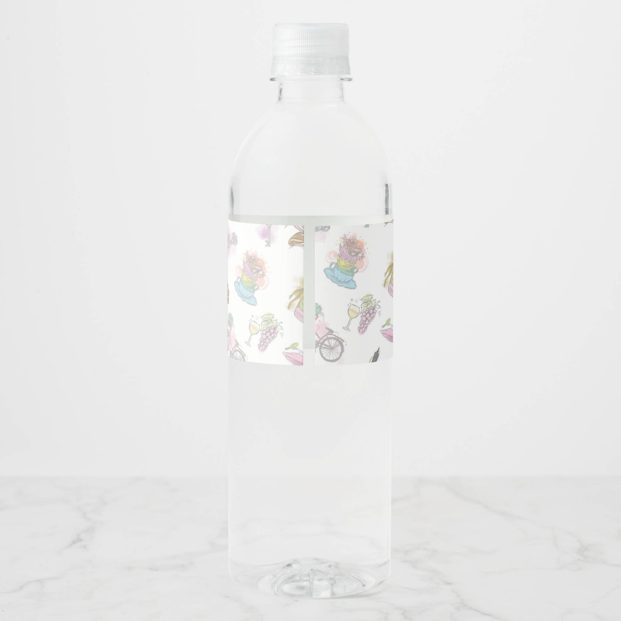 Paris Water Bottle Labels, Set of 4