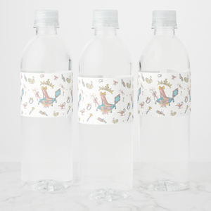 Princess Water Bottle Labels, Set of 4