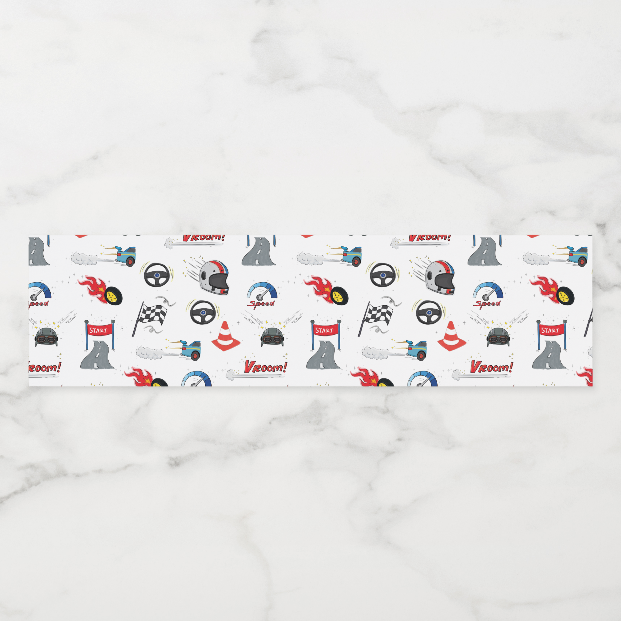 Racing Cars Water Bottle Labels, Set of 4