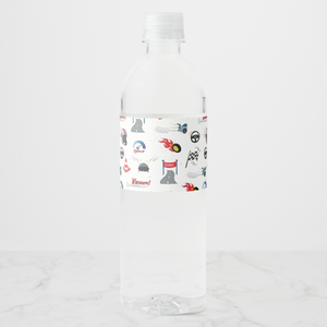 Racing Cars Water Bottle Labels, Set of 4