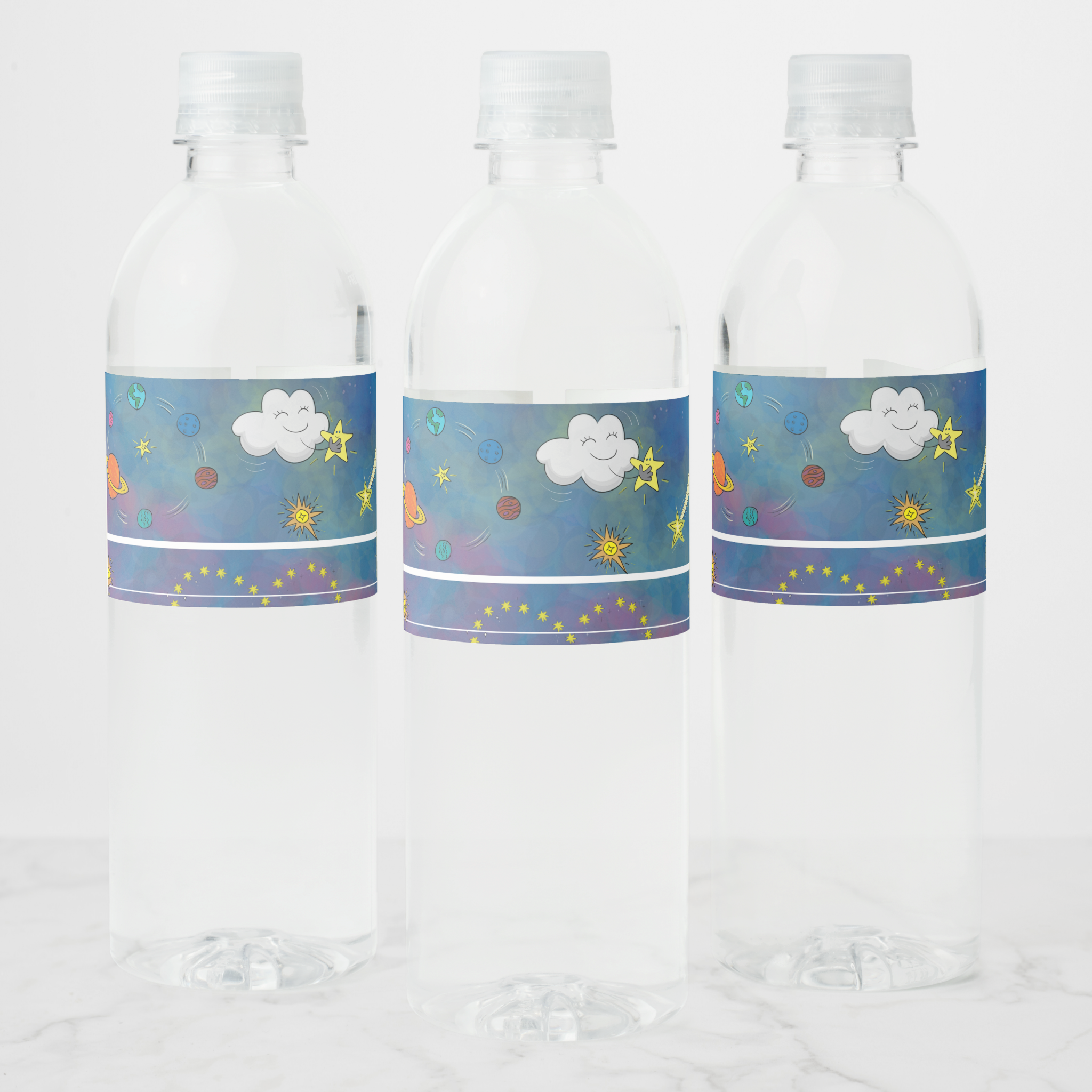Stars Water Bottle Labels, Set of 4