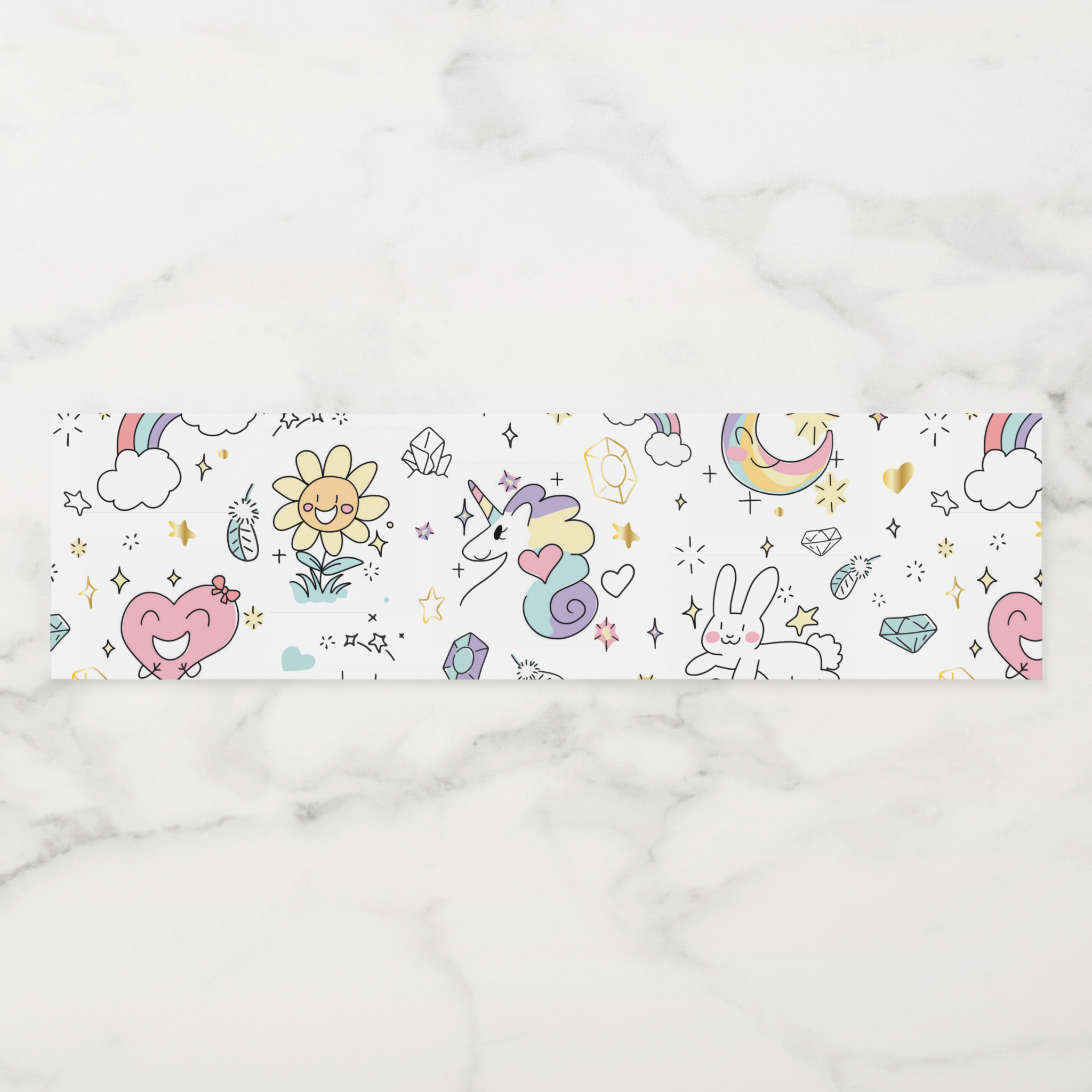 Unicorn Water Bottle Labels, Set of 4