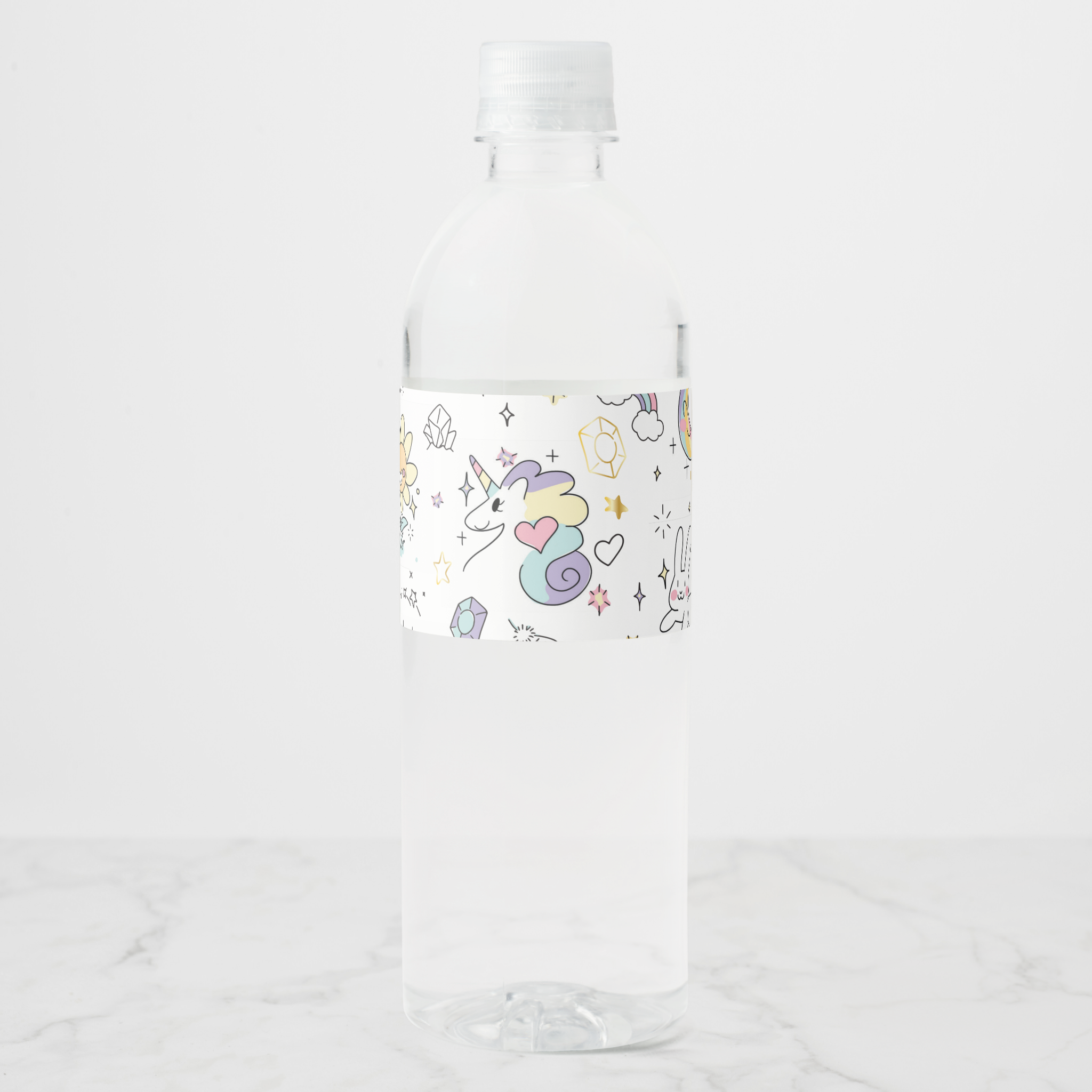 Unicorn Water Bottle Labels, Set of 4