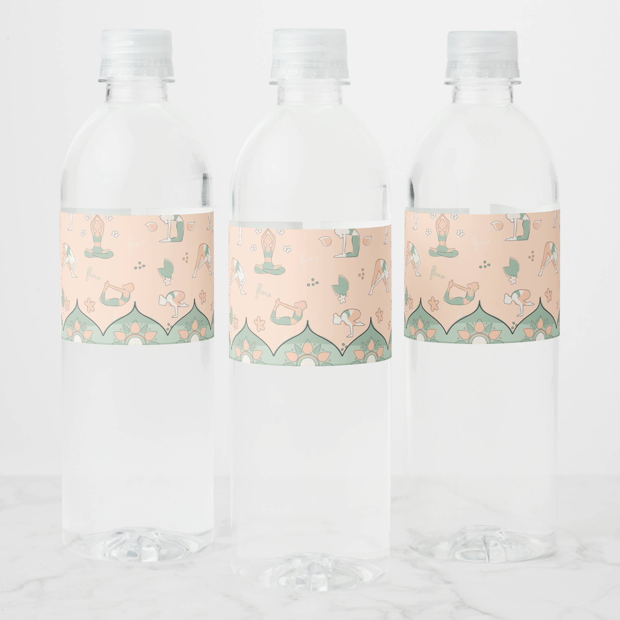 Yoga Water Bottle Labels, Set of 4