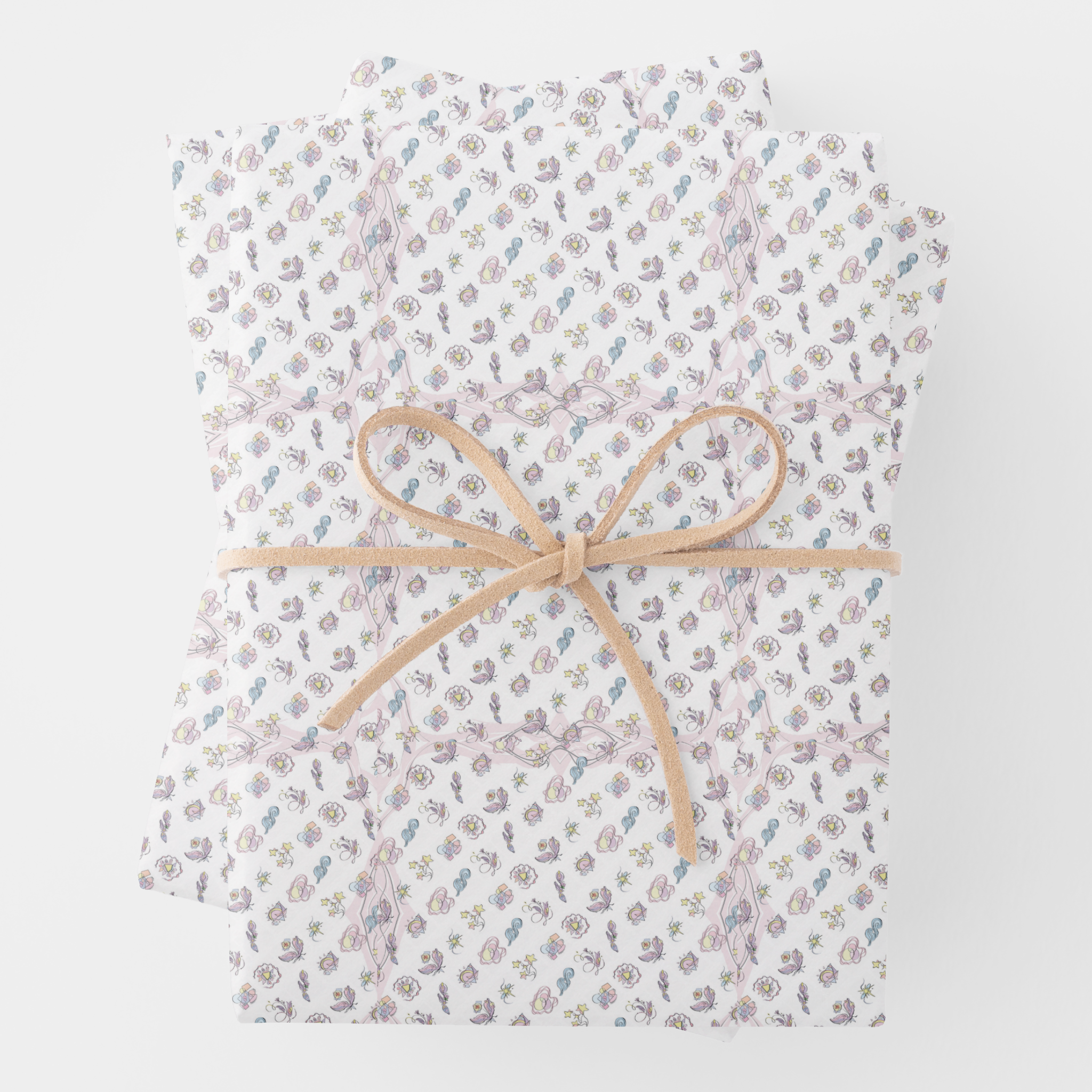 Abstract Shapes Gift Wrapping Paper Sheets, Set of 3