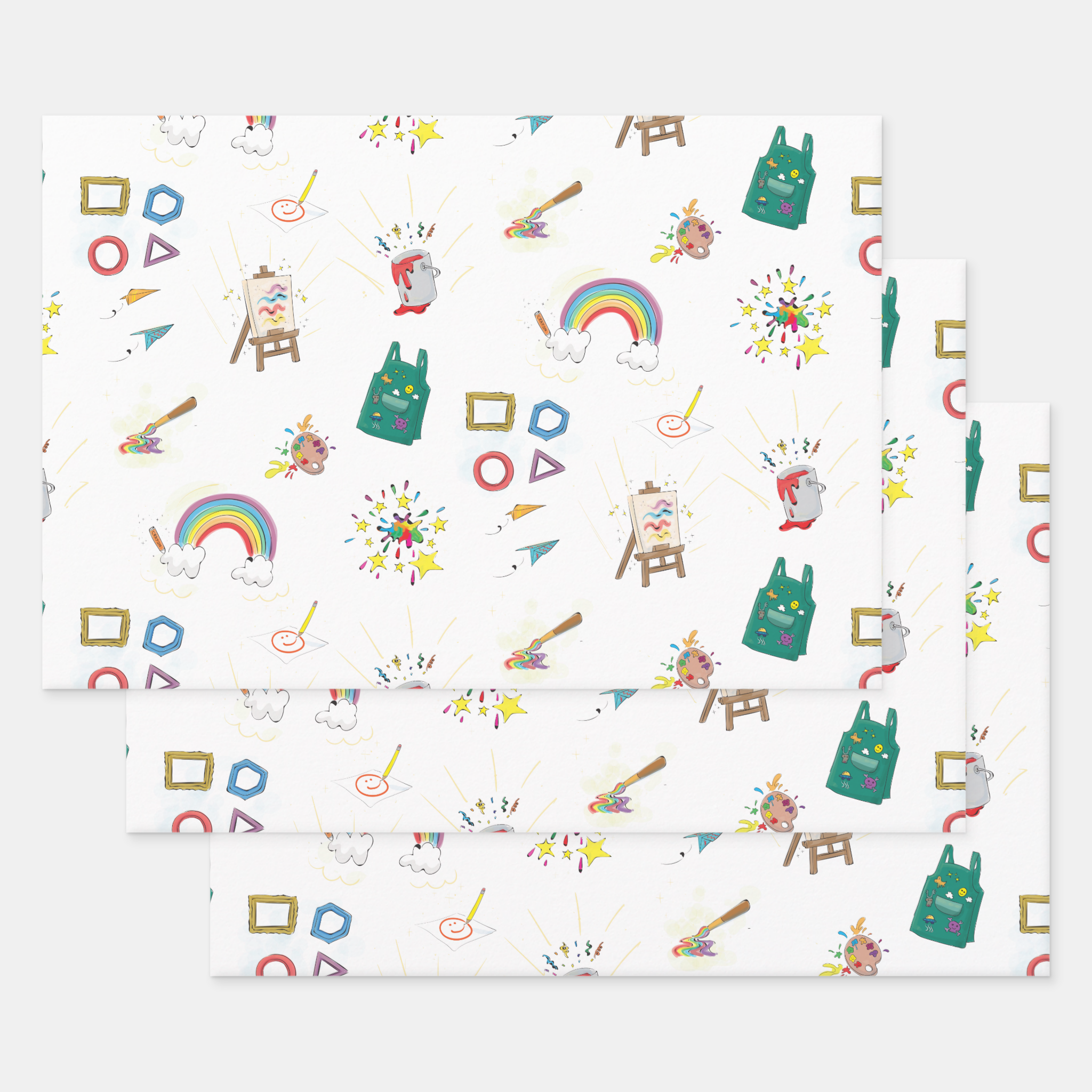 Artists Gift Wrapping Paper Sheets, Set of 3