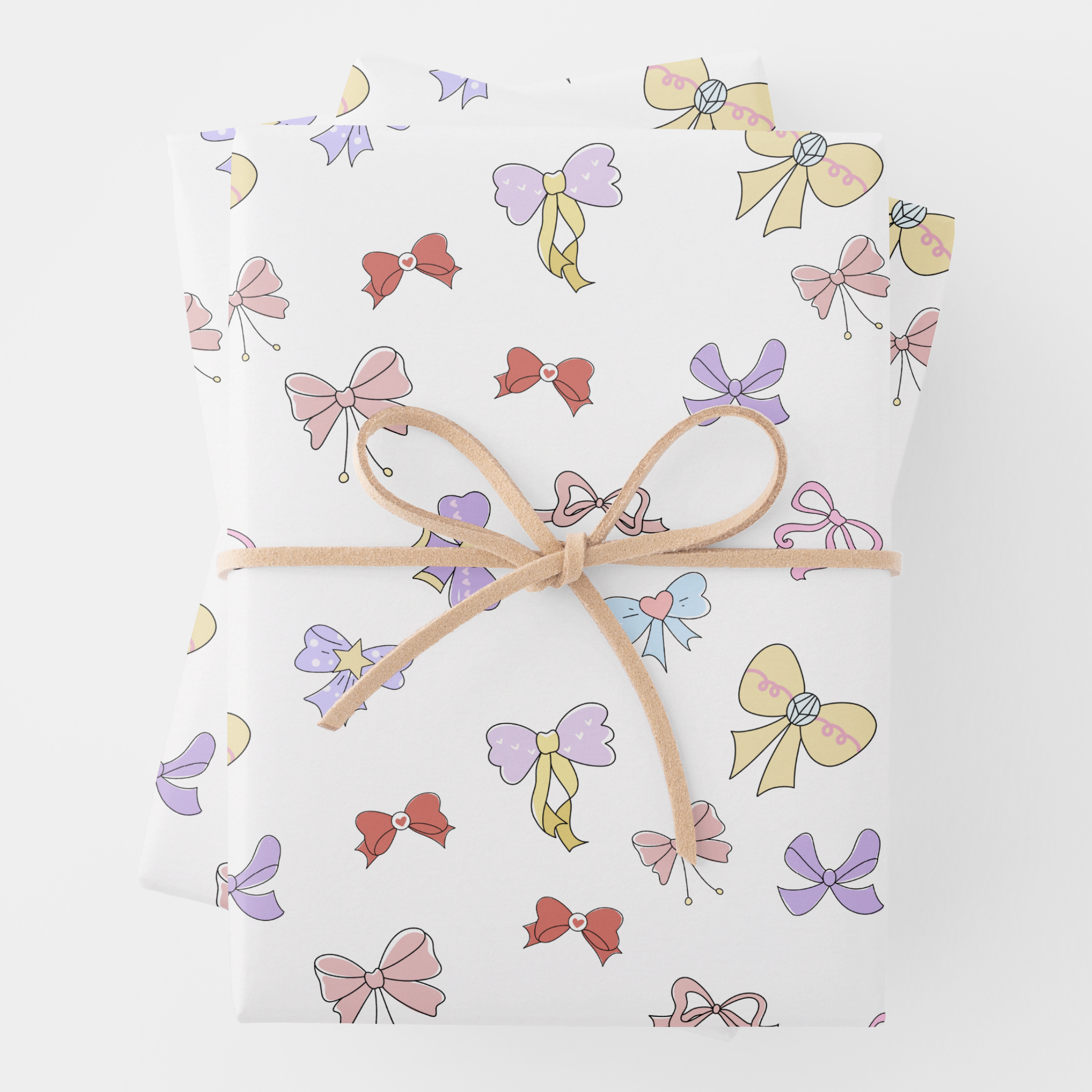 Bows Gift Wrapping Paper Sheets, Set of 3