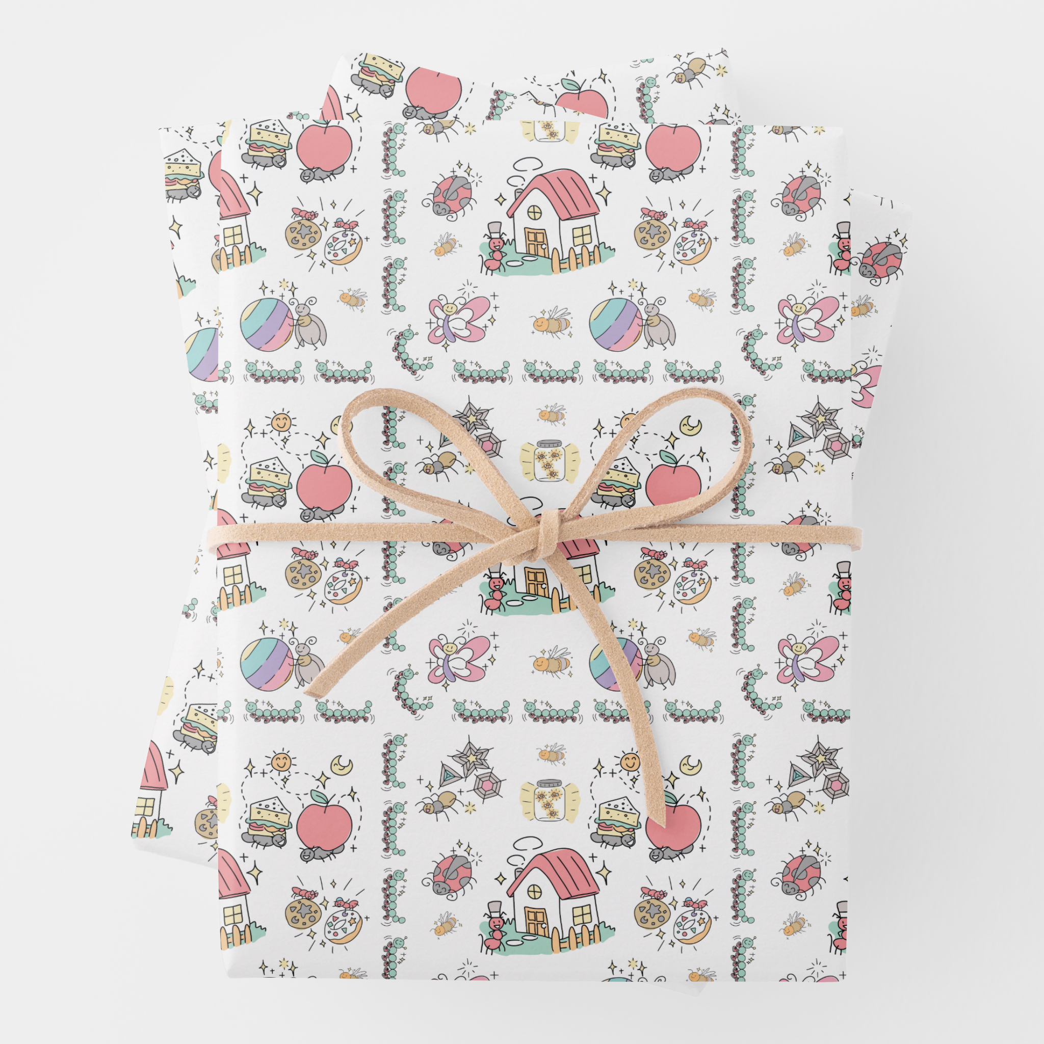Bugs Gift Wrapping Paper Sheets, Set of 3