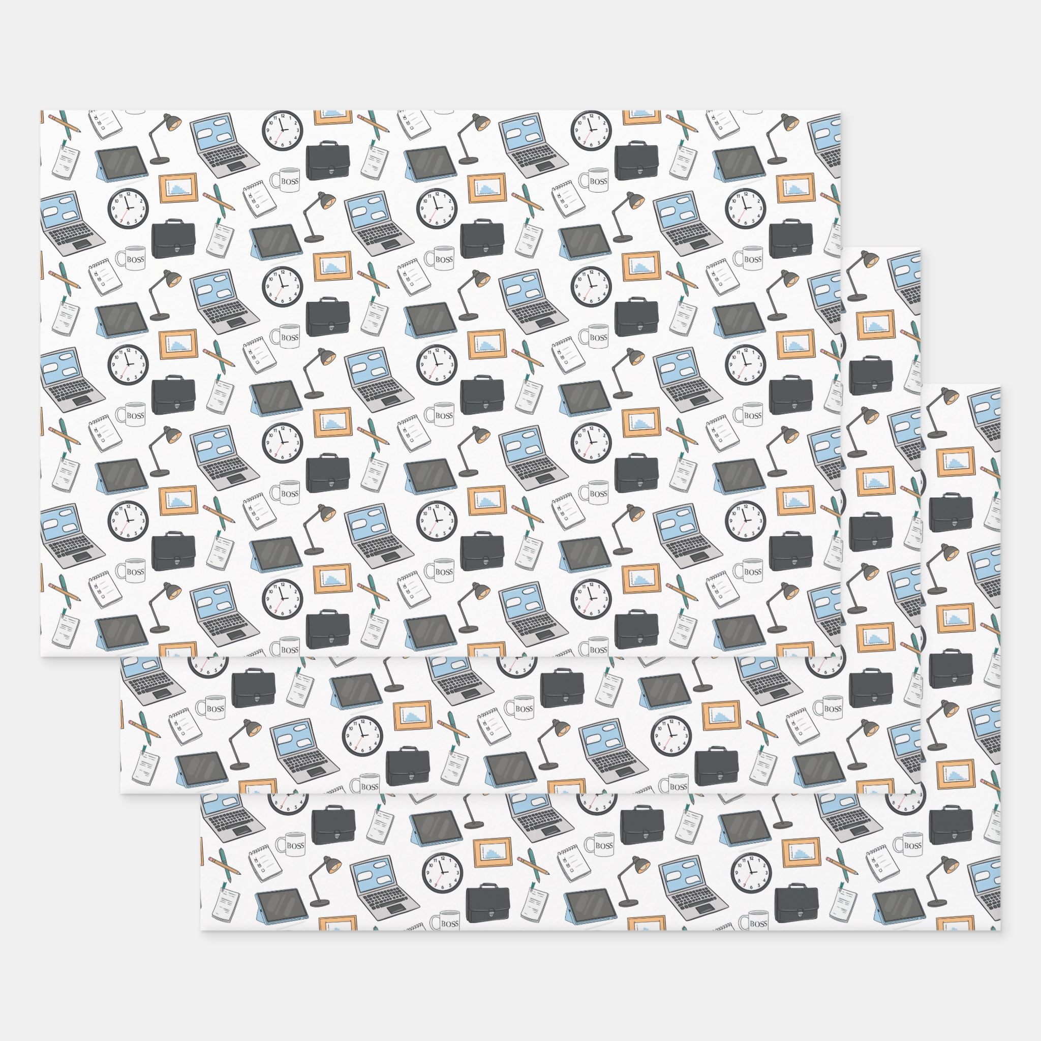 Business Gift Wrapping Paper Sheets, Set of 3