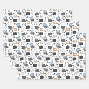Business Gift Wrapping Paper Sheets, Set of 3