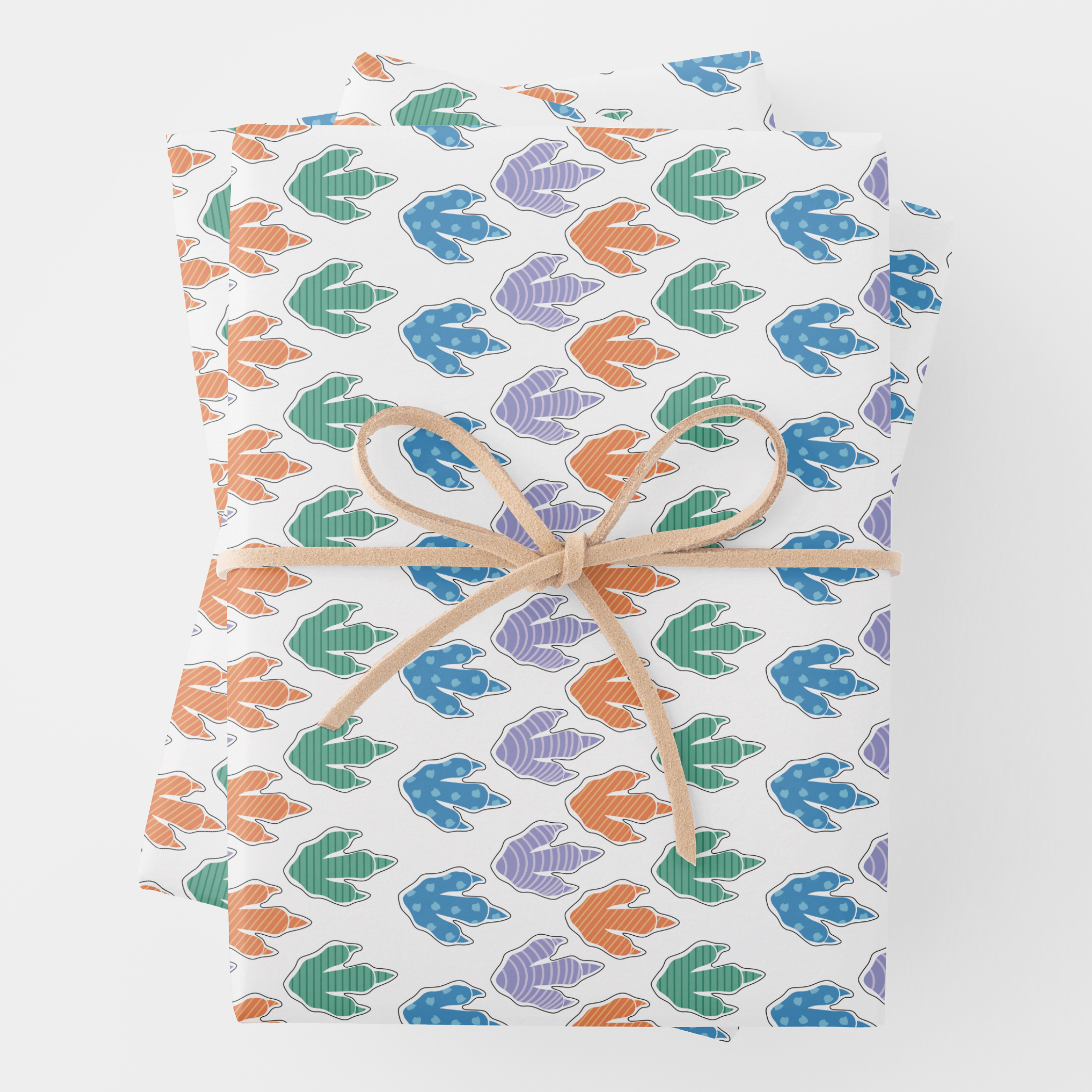 Dinosaur Gift Wrapping Paper Sheets, Set of 3