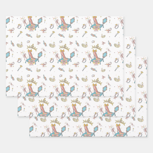 Princess Gift Wrapping Paper Sheets, Set of 3
