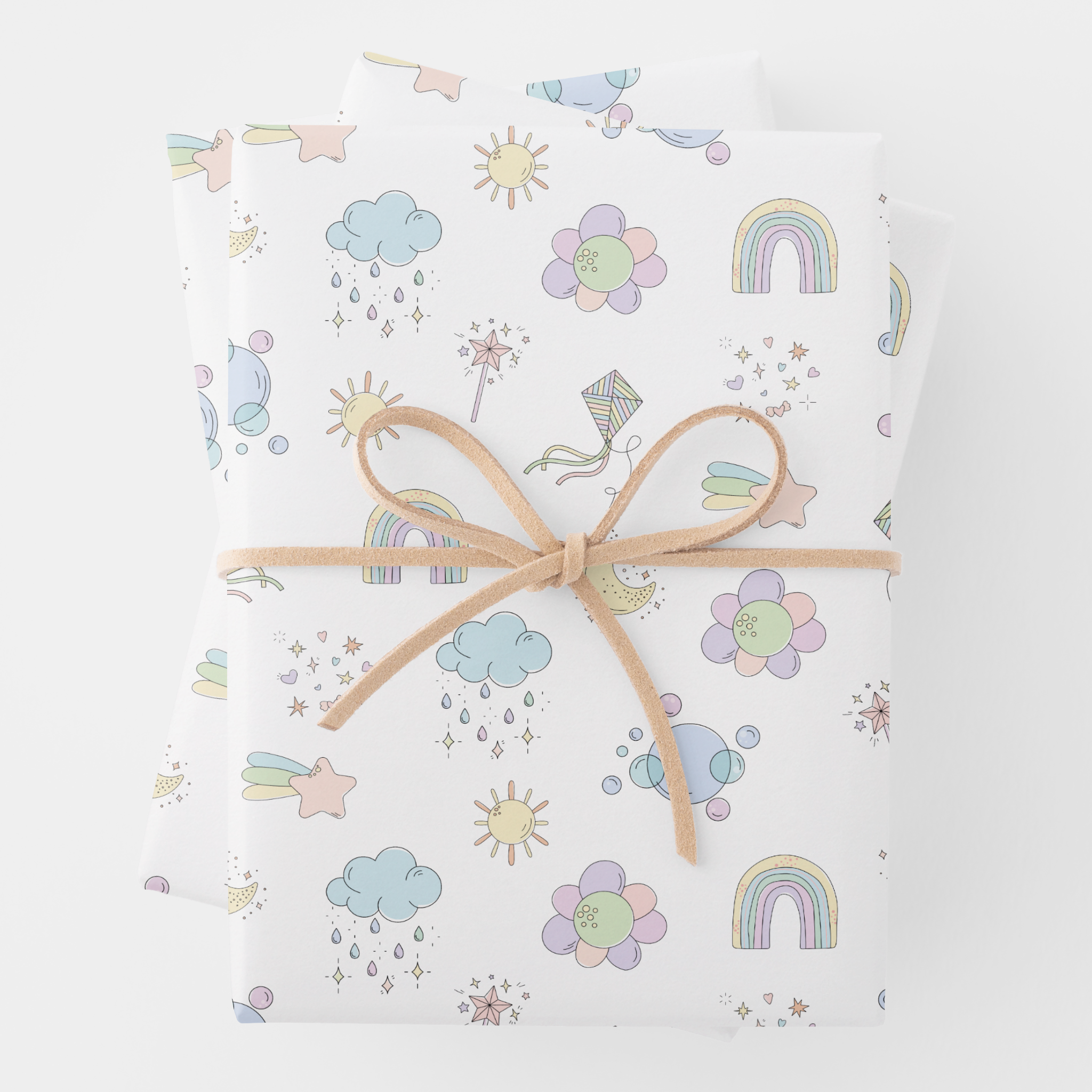 Rainbow Gift Wrapping Paper Sheets, Set of 3
