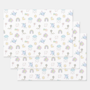 Rainbow Gift Wrapping Paper Sheets, Set of 3