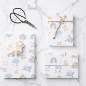 Rainbow Gift Wrapping Paper Sheets, Set of 3