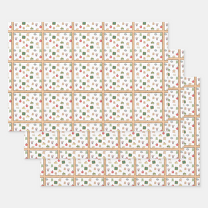 School Gift Wrapping Paper Sheets, Set of 3