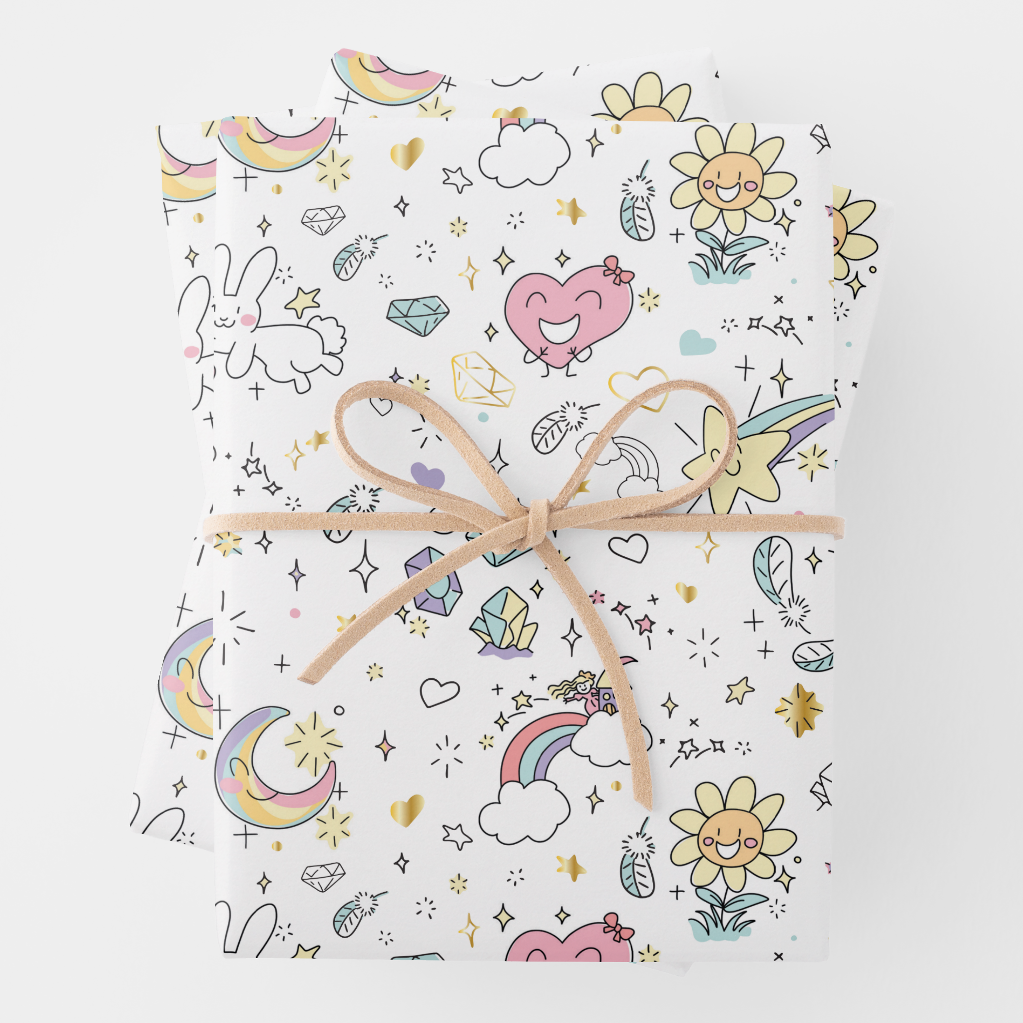 Unicorn Gift Wrapping Paper Sheets, Set of 3