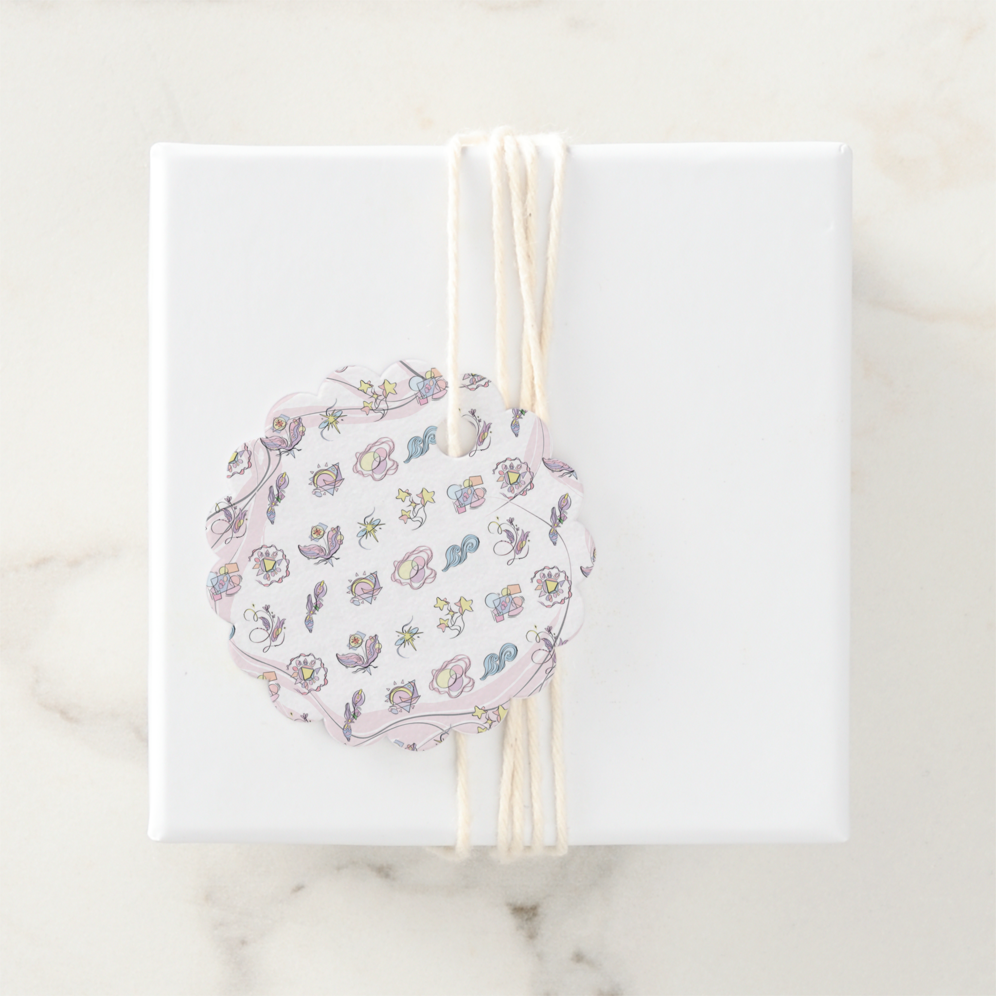 Abstract Shapes Gift Tags With Twine, Set of 12