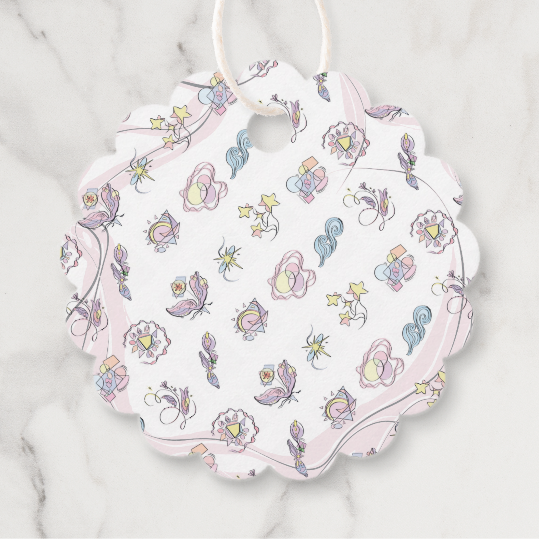 Abstract Shapes Gift Tags With Twine, Set of 12