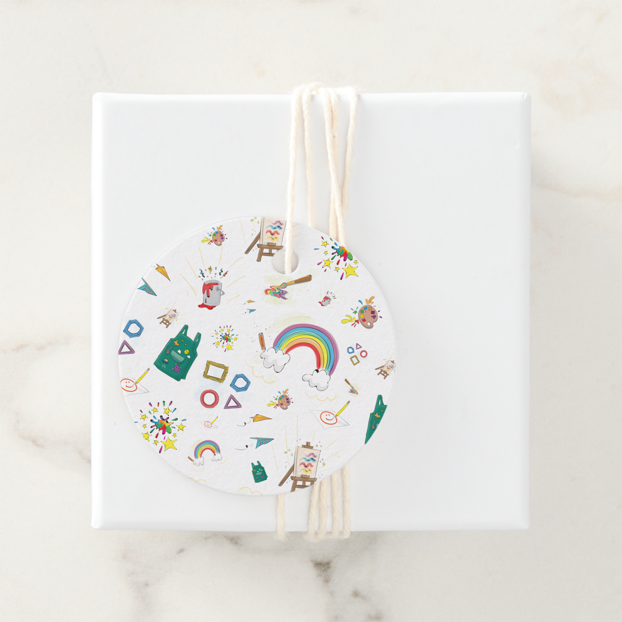 Artists Gift Tags With Twine, Set of 12