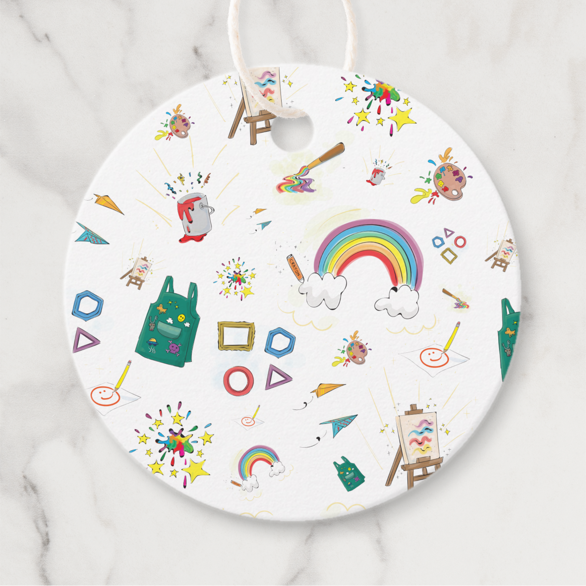 Artists Gift Tags With Twine, Set of 12