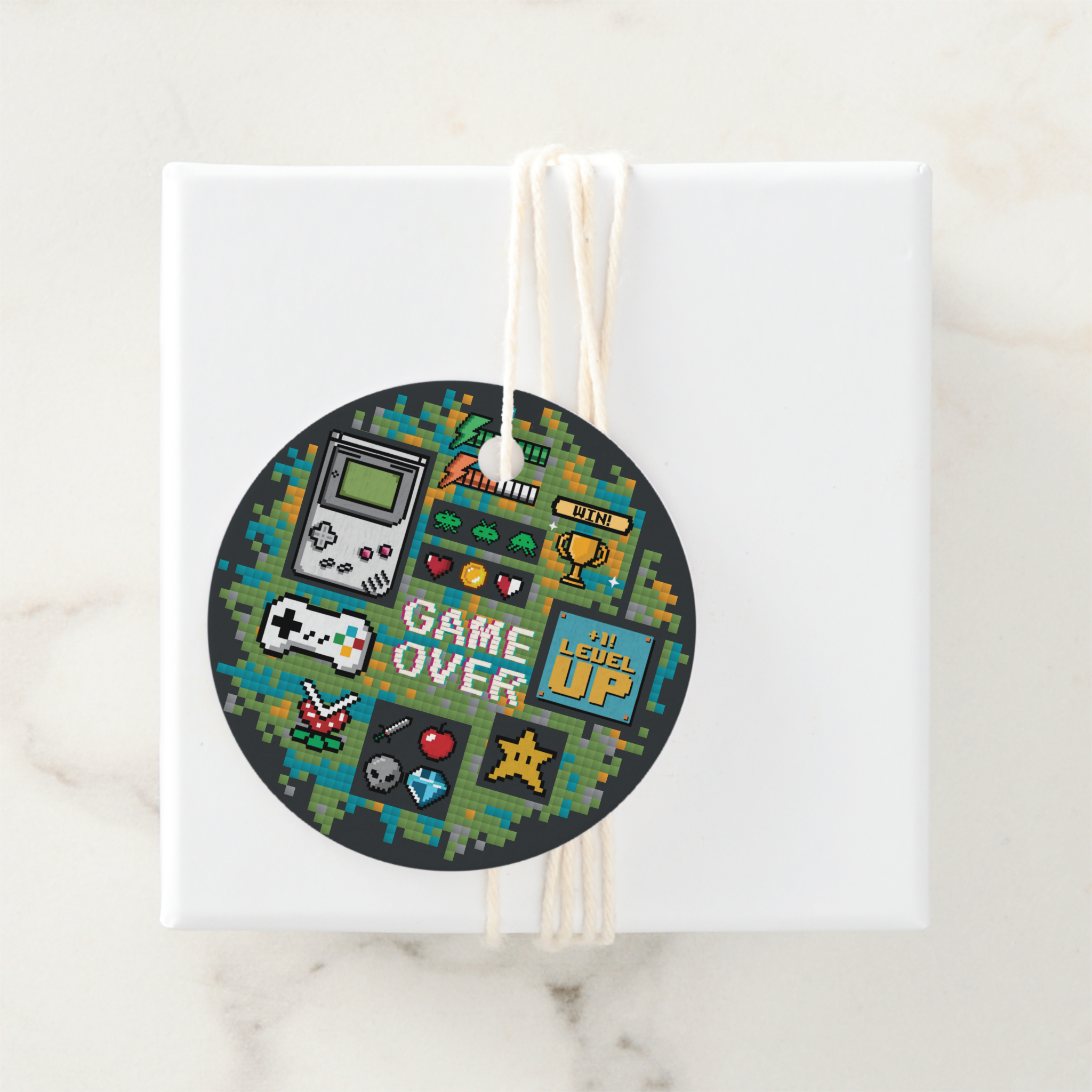 Gamer Gift Tags With Twine, Set of 12