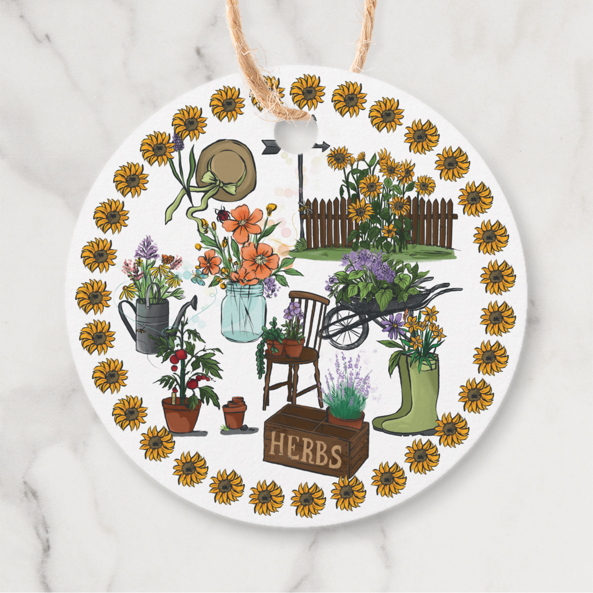 Gardening Gift Tags With Twine, Set of 12