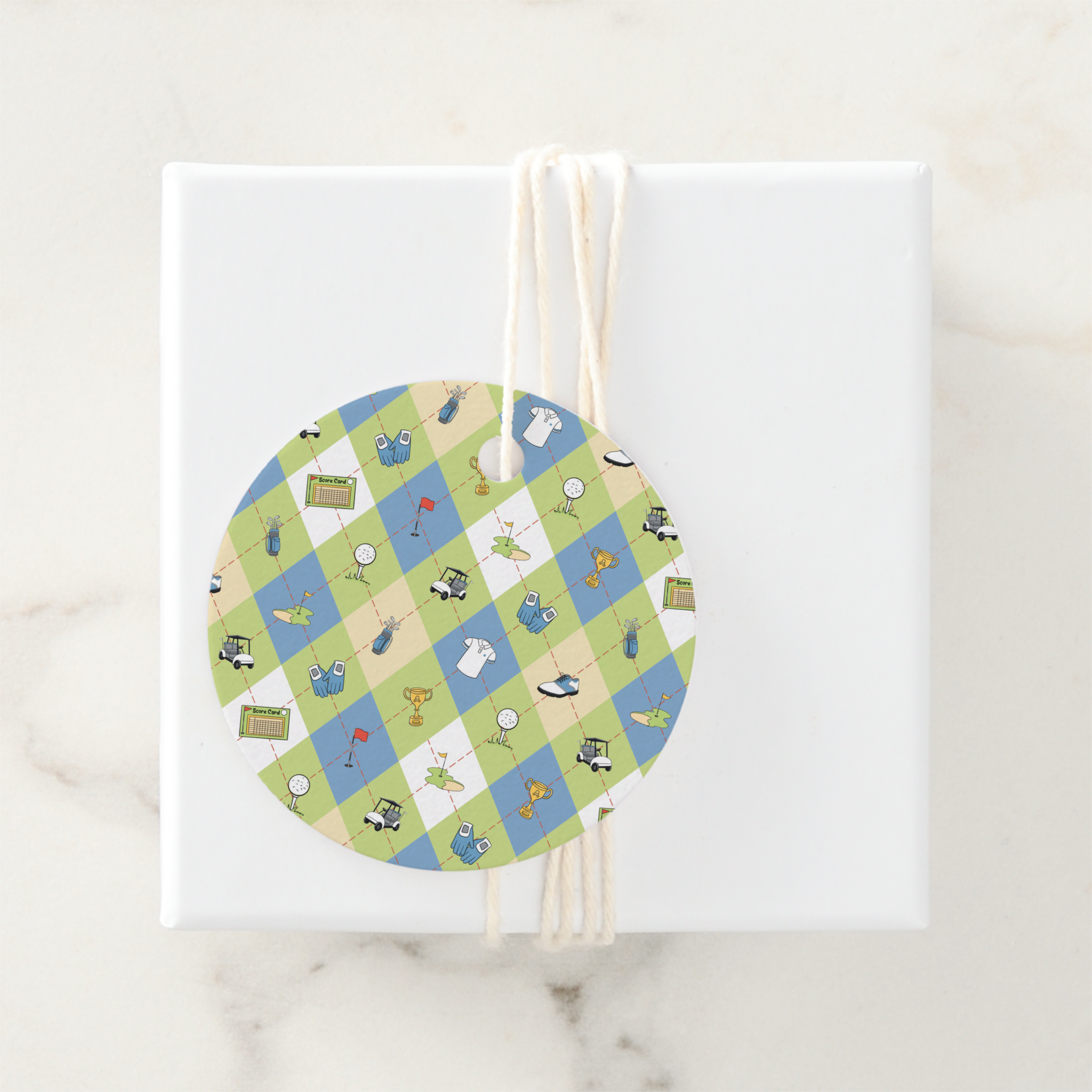 Golf Gift Tags With Twine, Set of 12