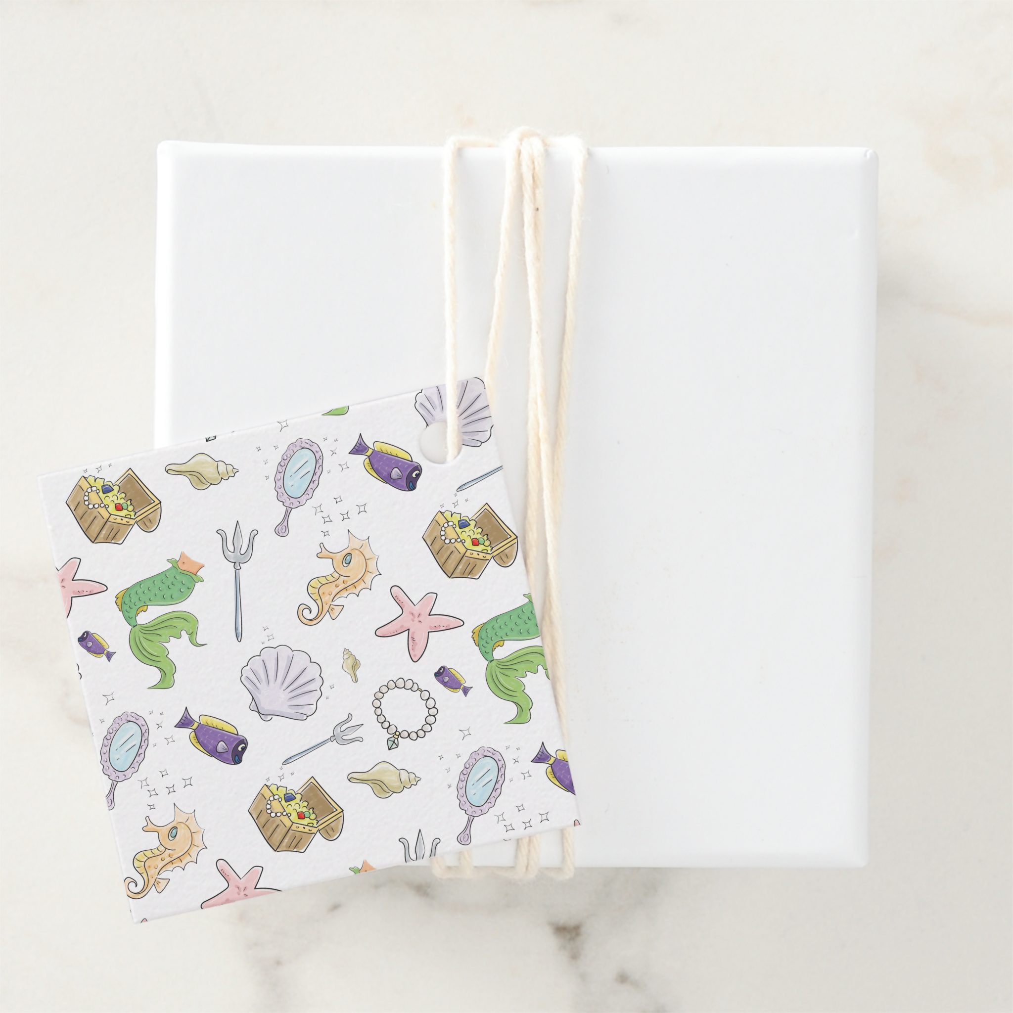 Mermaid Gift Tags With Twine, Set of 12