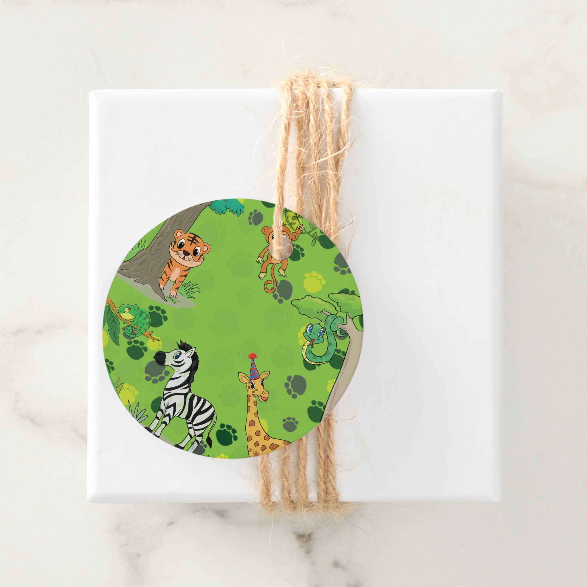 Safari Gift Tags With Twine, Set of 12