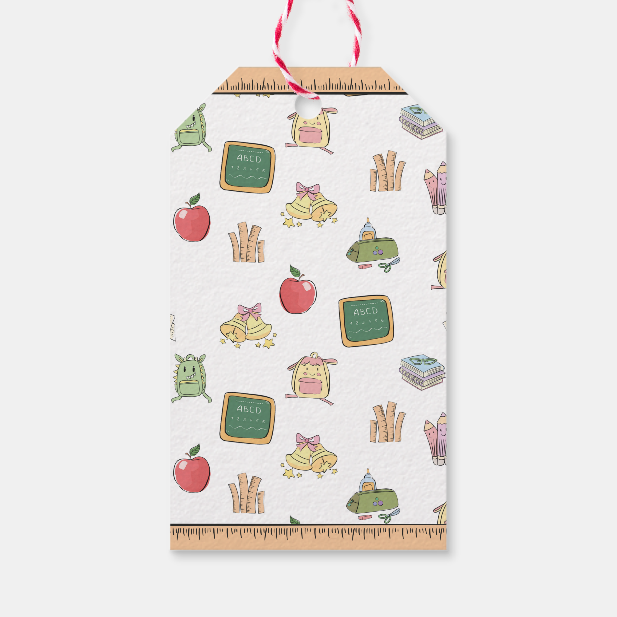 School Gift Tags With Twine, Set of 10