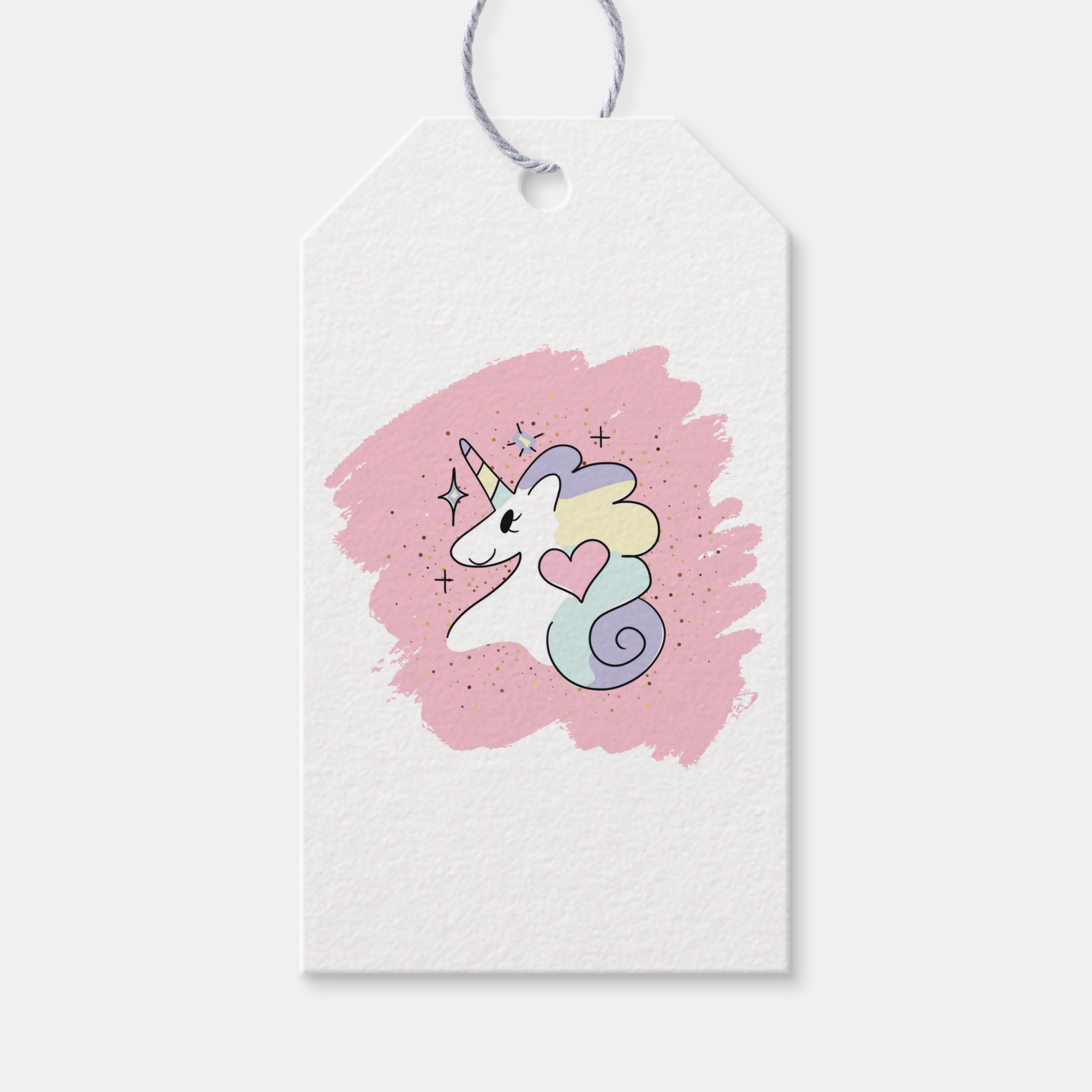 Unicorn Gift Tags With Twine, Set of 10