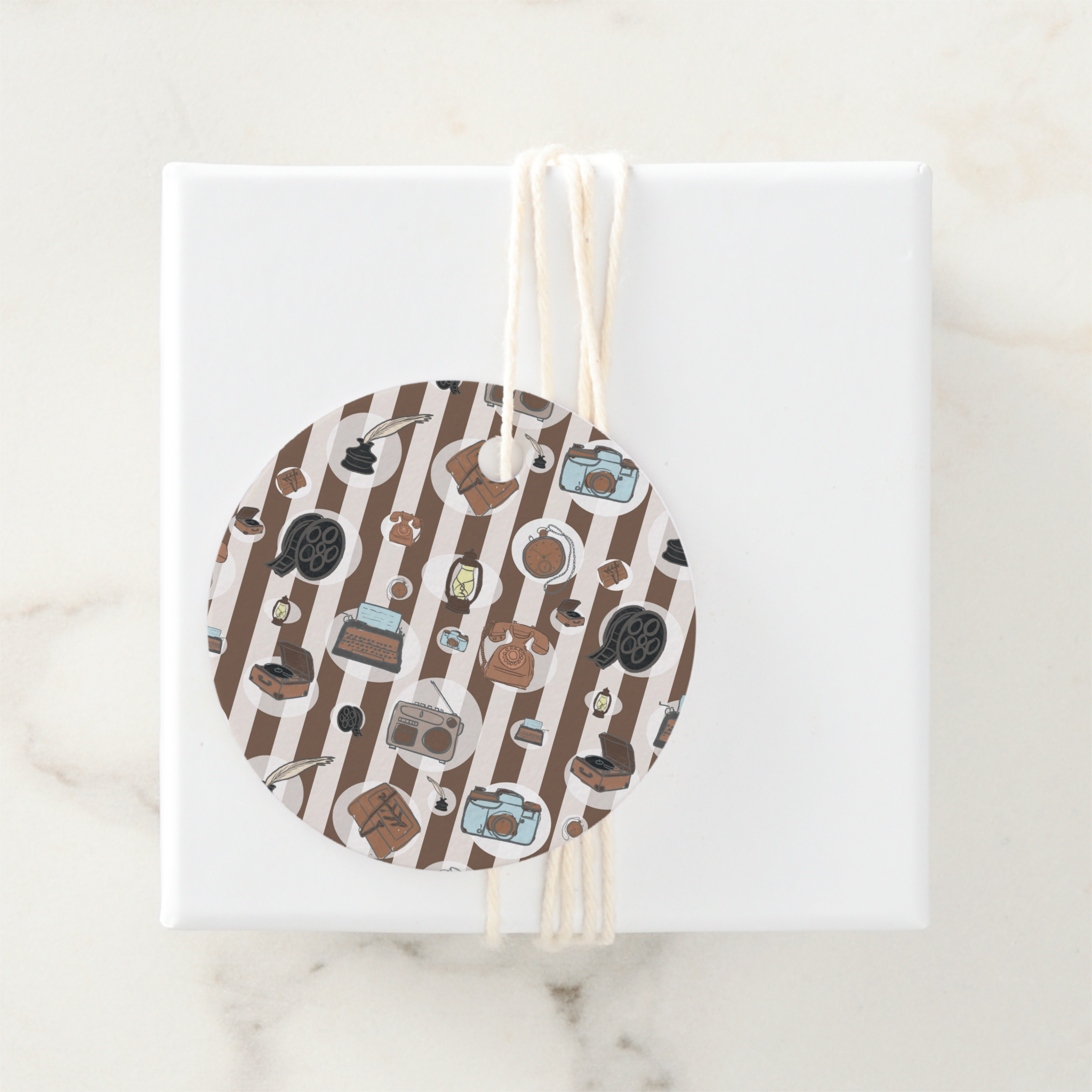 Vintage Gift Tags With Twine, Set of 12