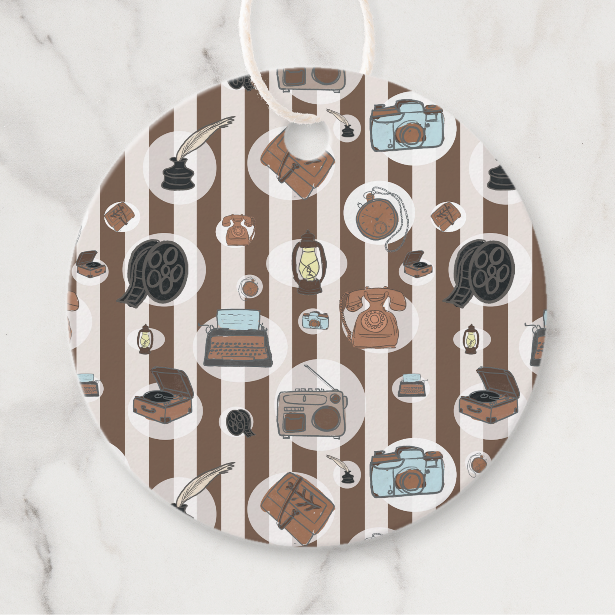 Vintage Gift Tags With Twine, Set of 12