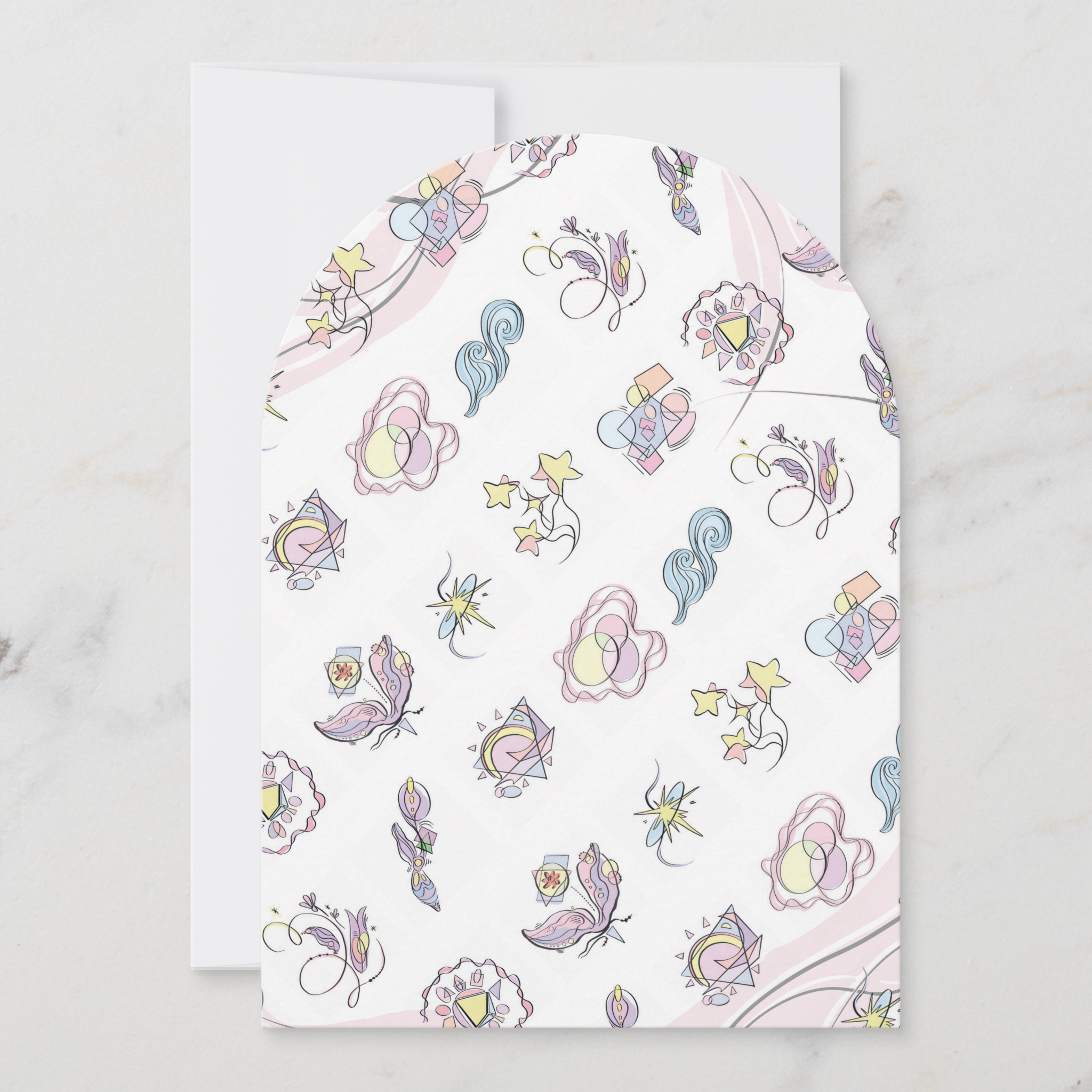 Abstract Shapes Greeting Card With Envelope