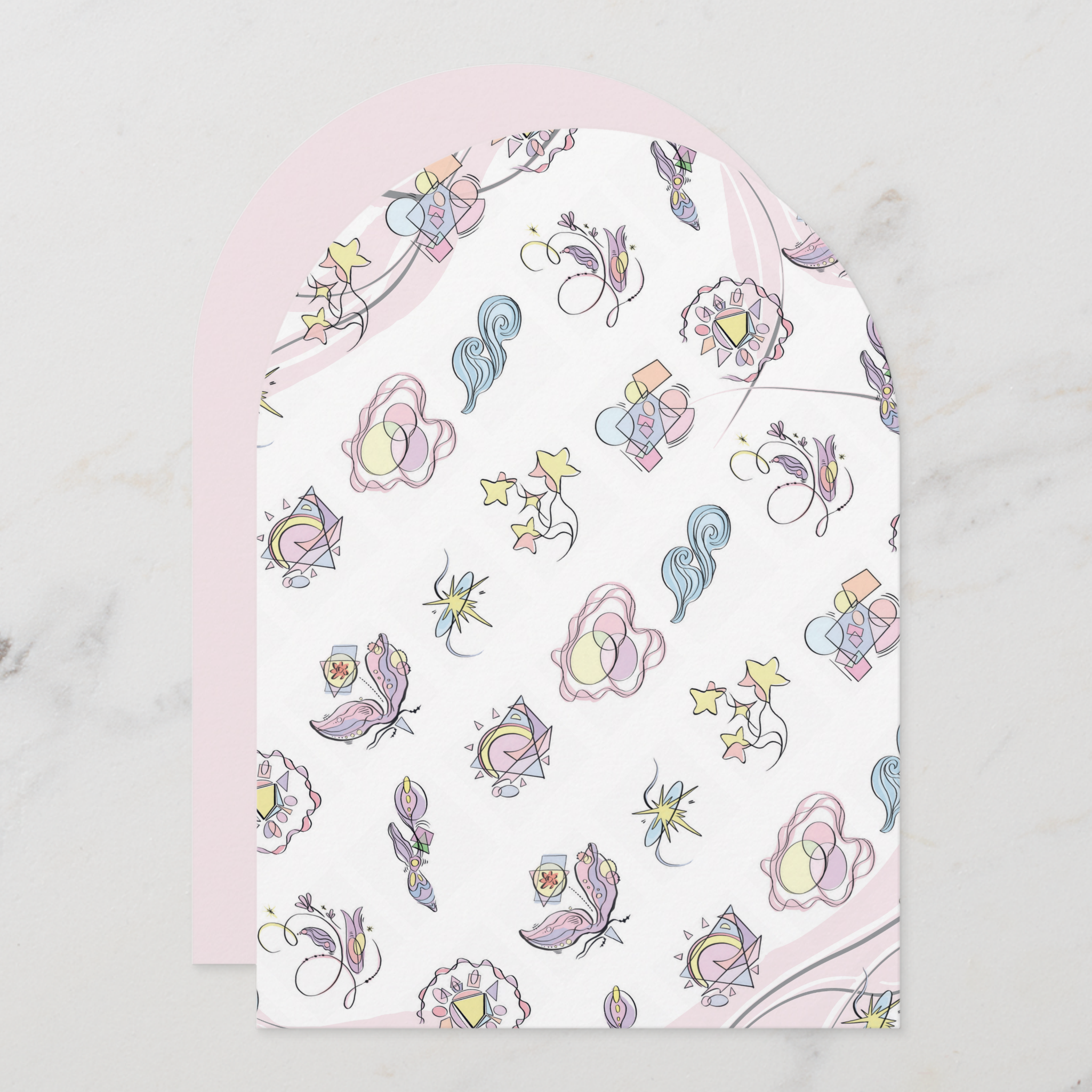 Abstract Shapes Greeting Card With Envelope