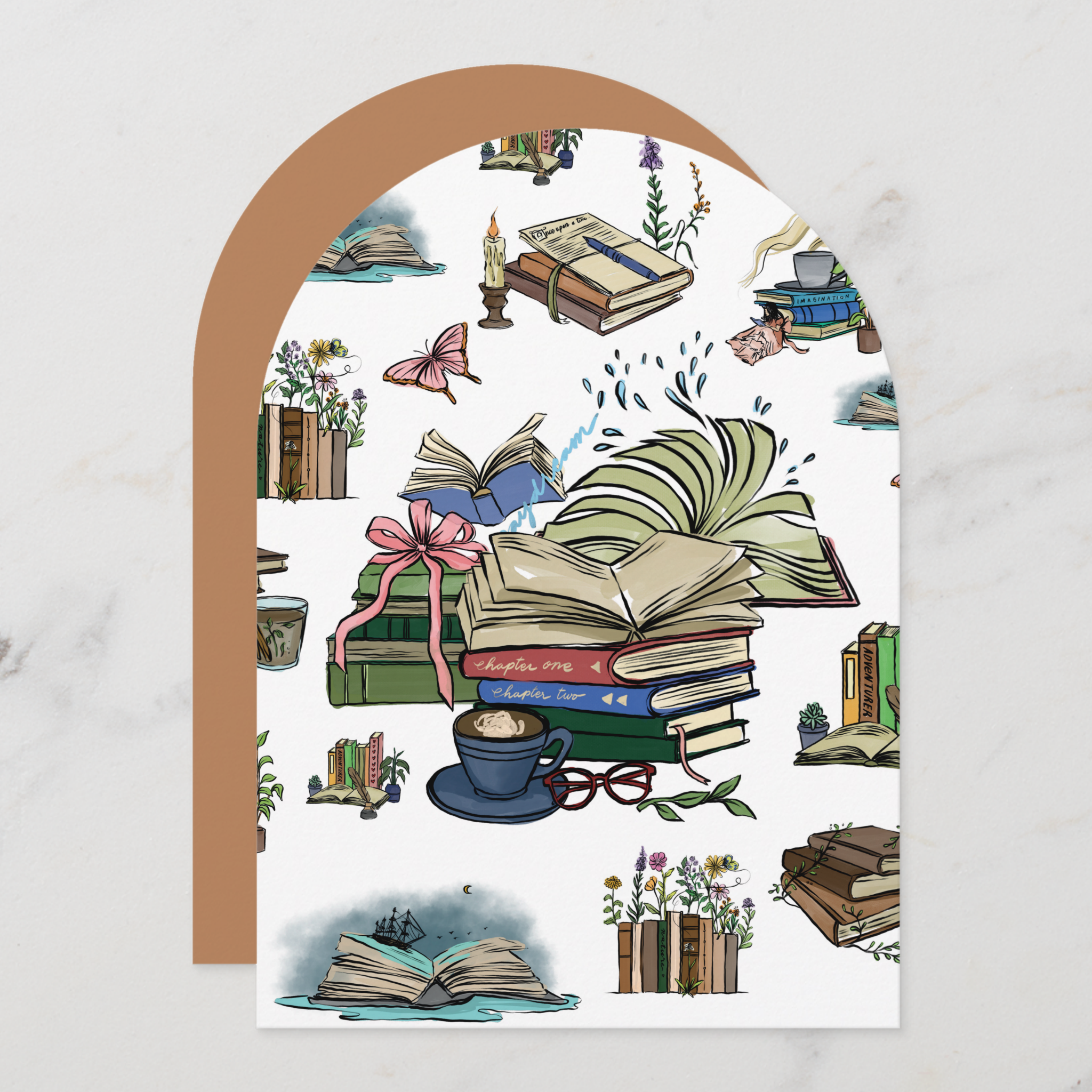 Books Greeting Card With Envelope