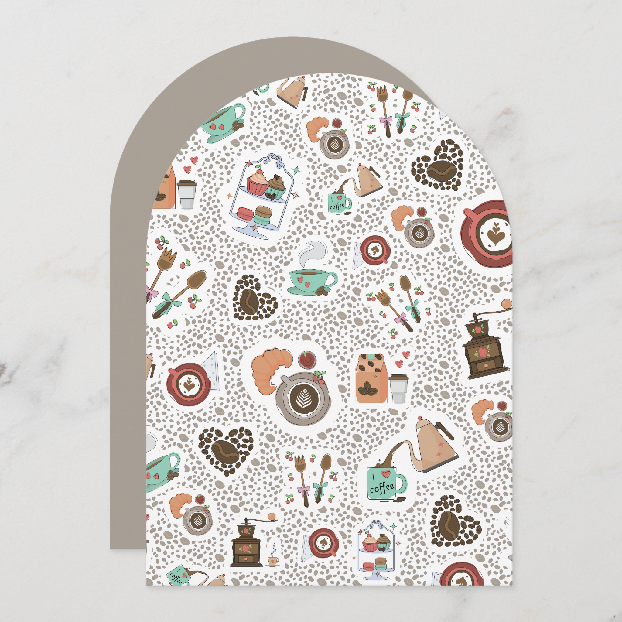 Coffee Greeting Card With Envelope