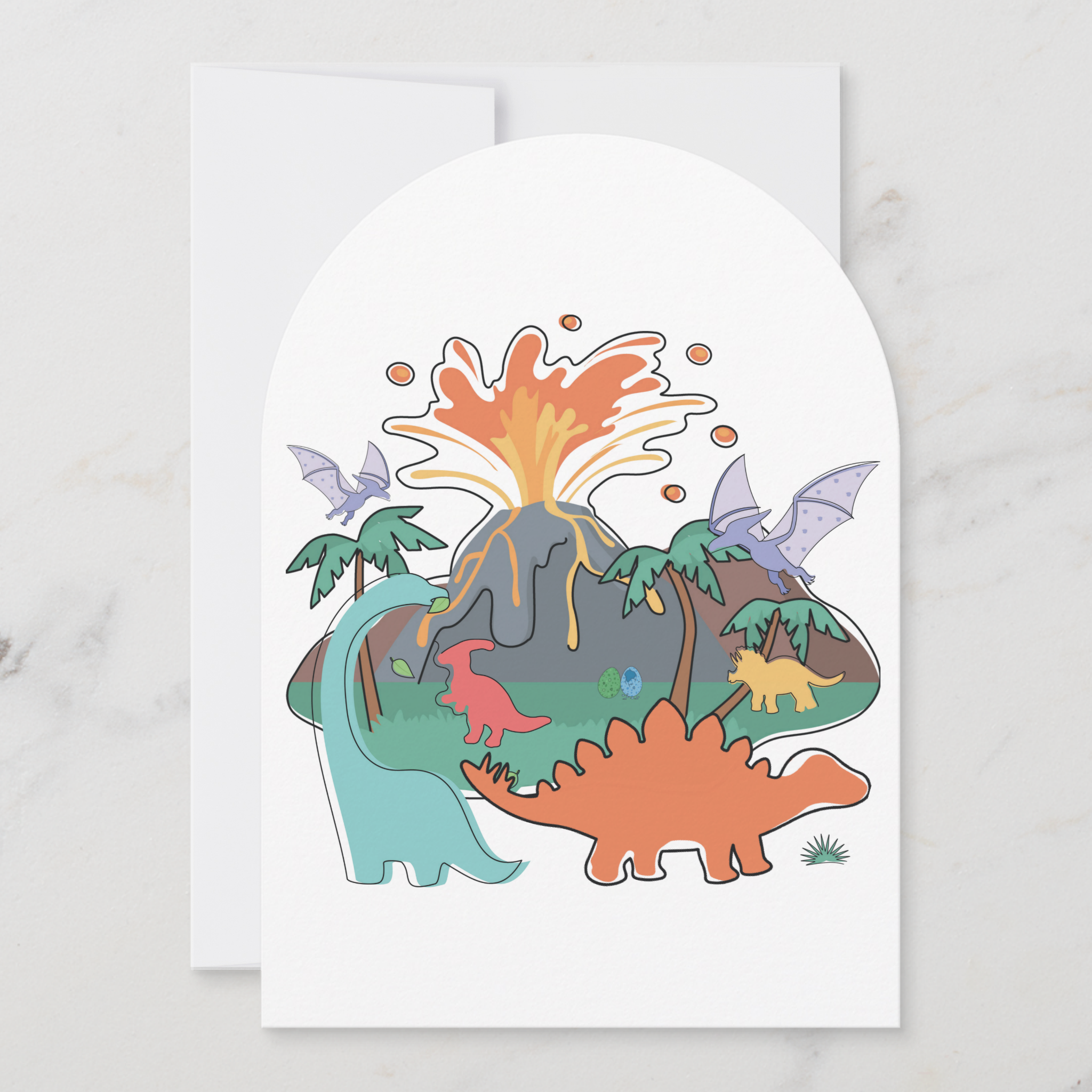 Dinosaur Greeting Card With Envelope