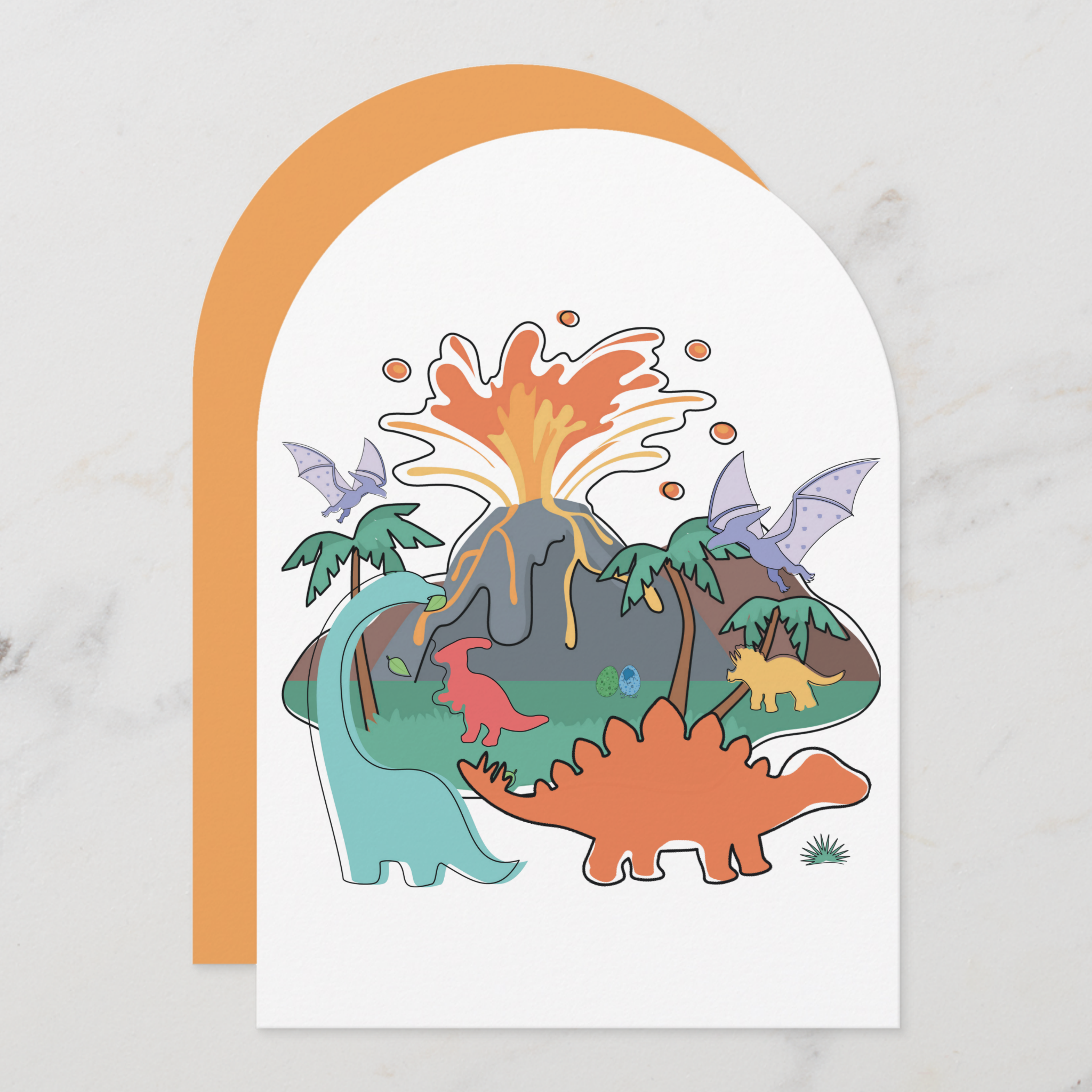 Dinosaur Greeting Card With Envelope