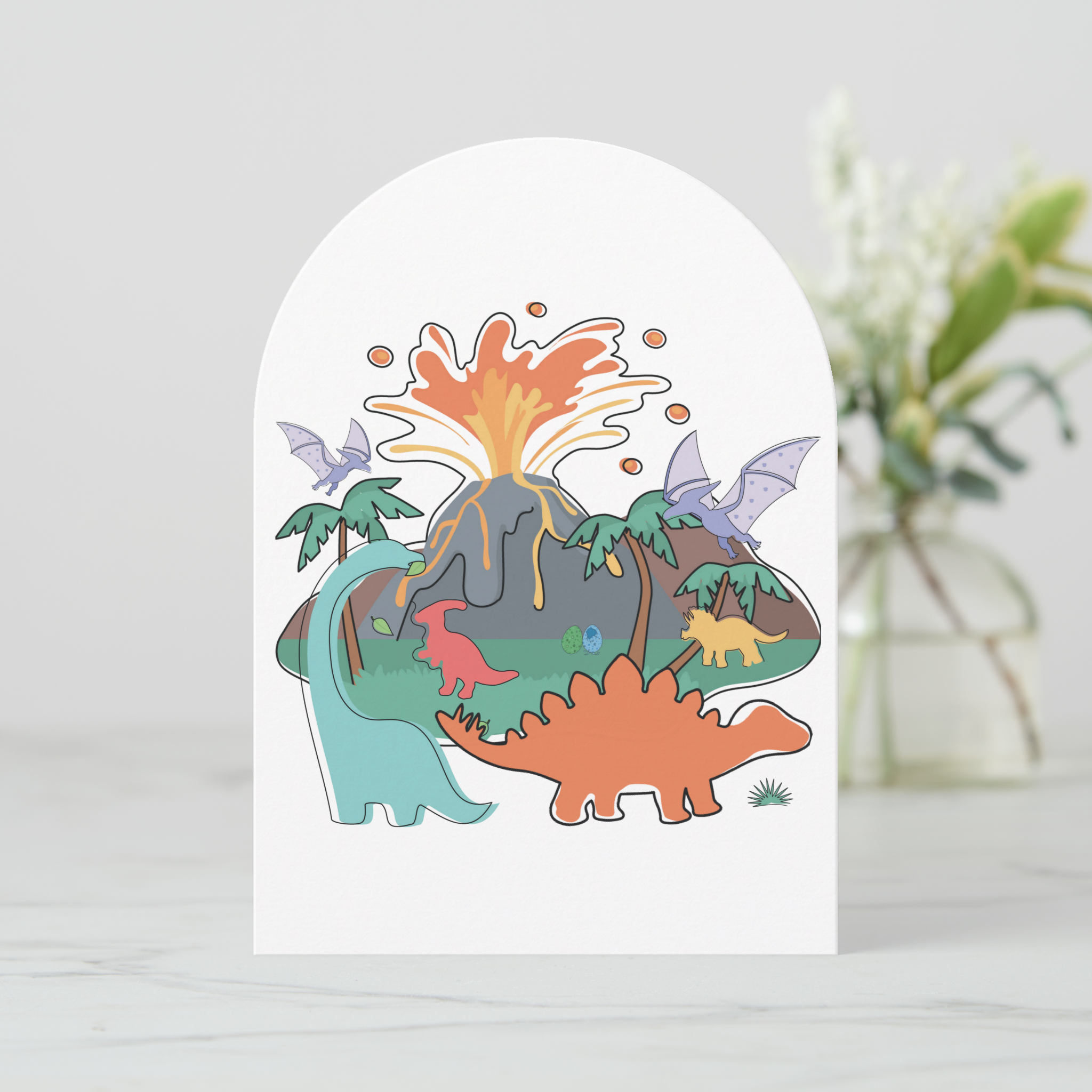 Dinosaur Greeting Card With Envelope