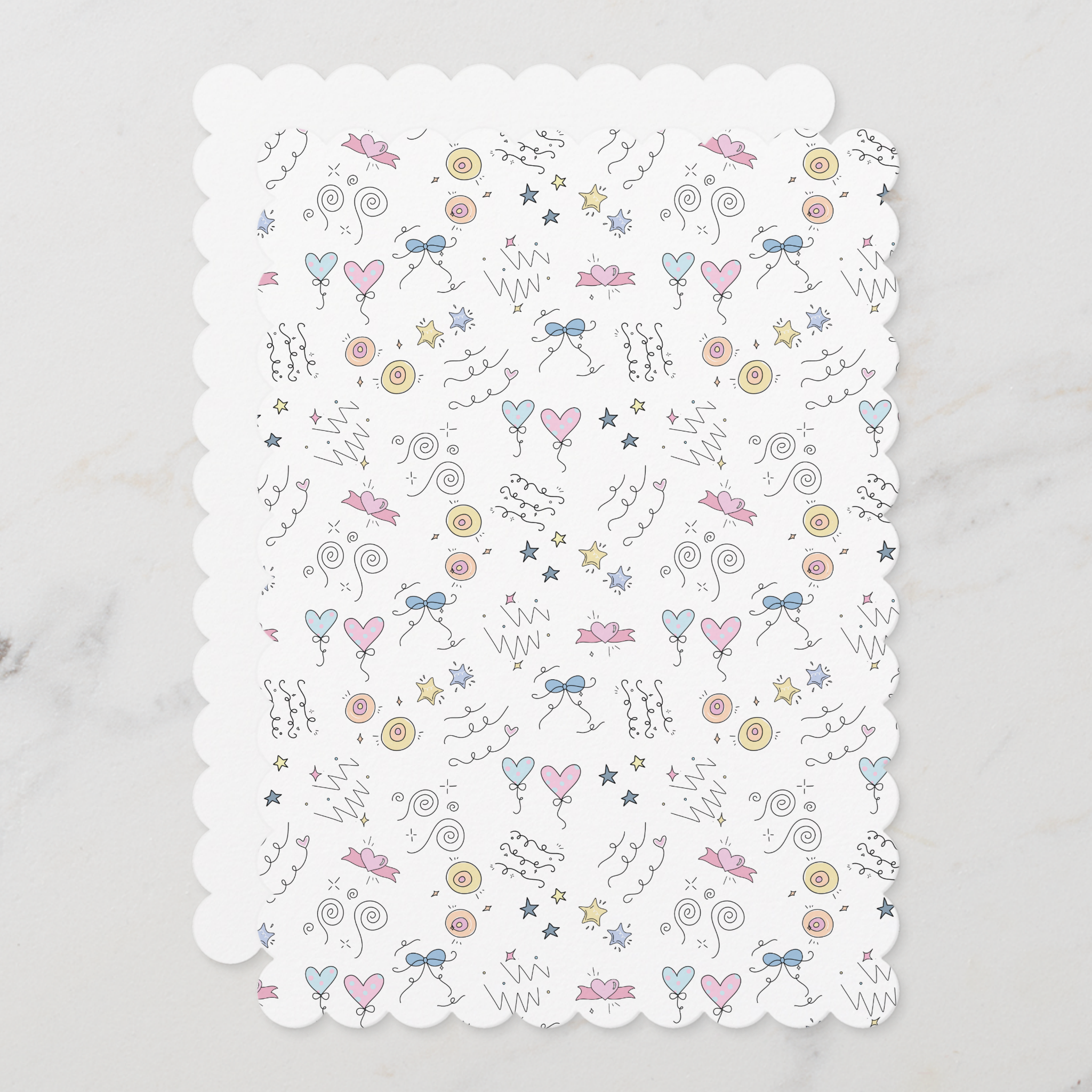 Doodle Lines Greeting Card With Envelope