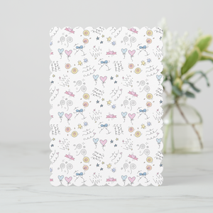 Doodle Lines Greeting Card With Envelope