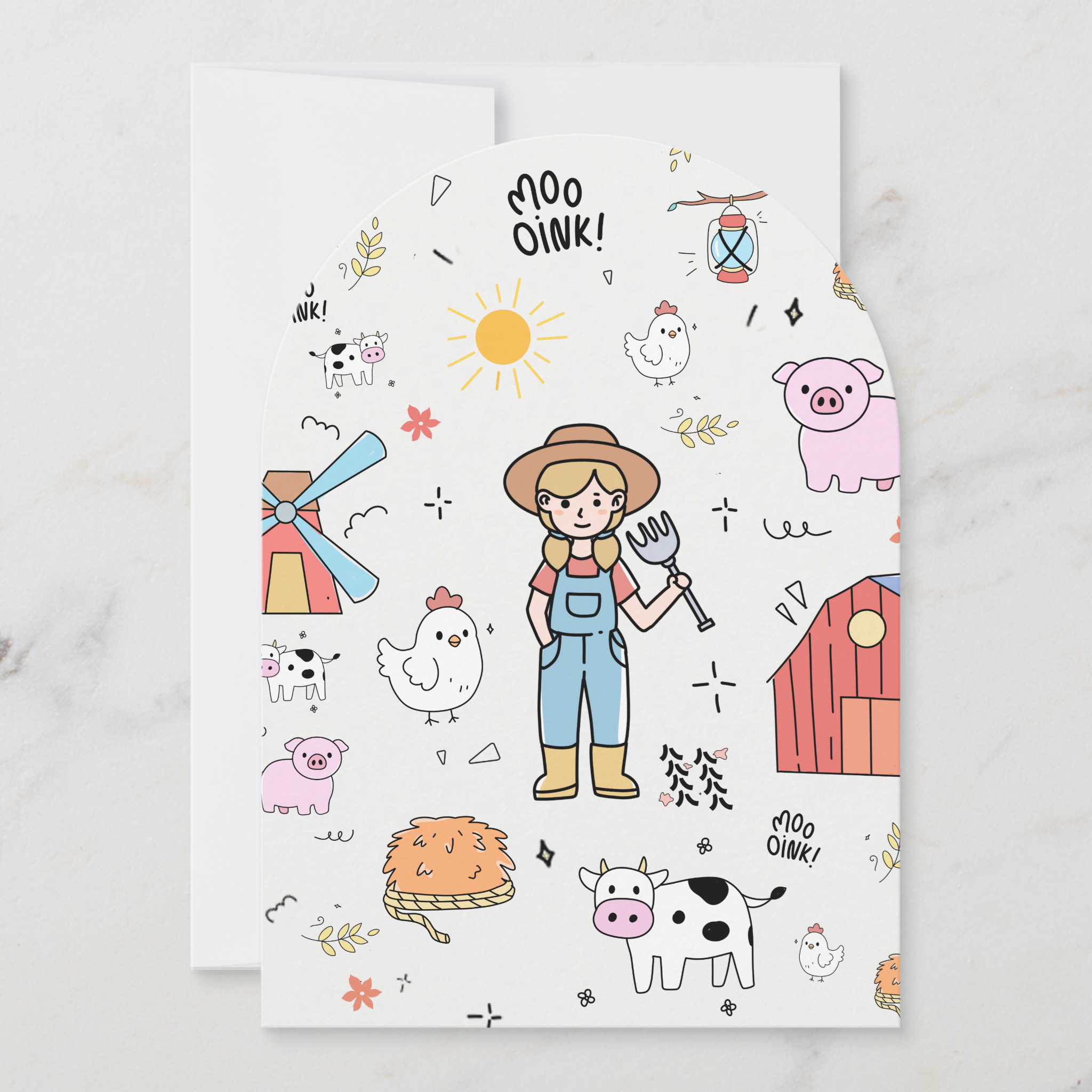 Farm Greeting Card With Envelope
