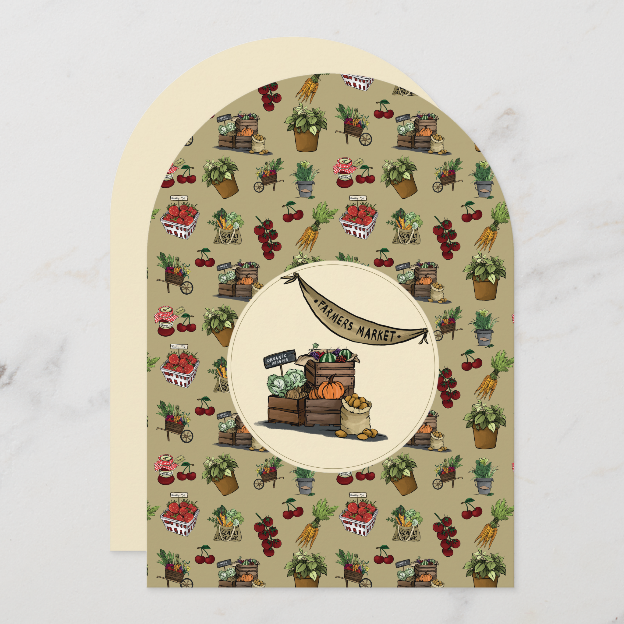 Farmers Market Greeting Card With Envelope