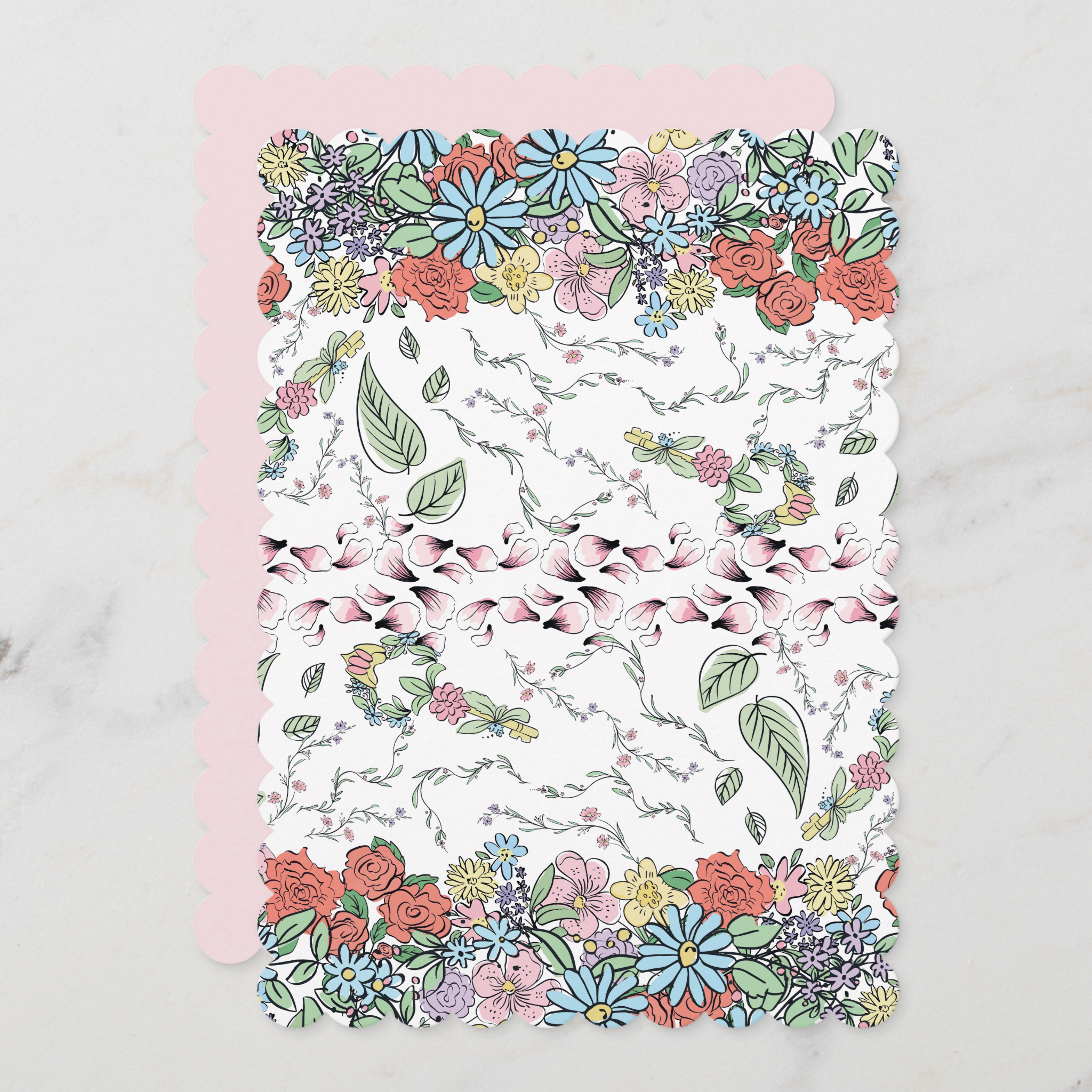 Floral Greeting Card With Envelope