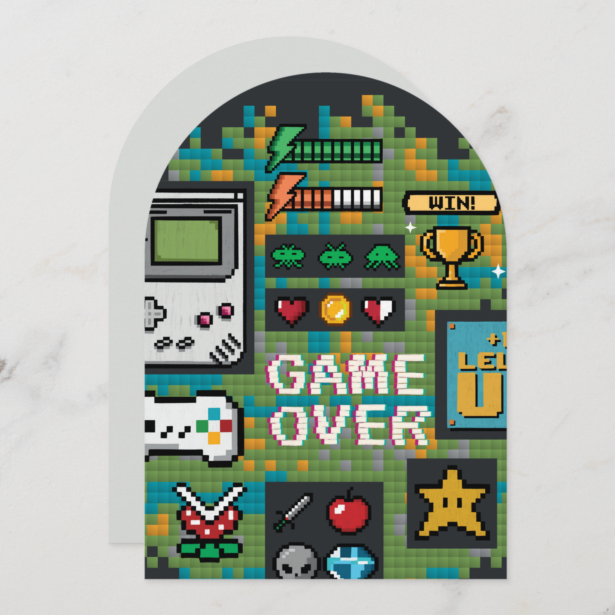 Gamer Greeting Card With Envelope