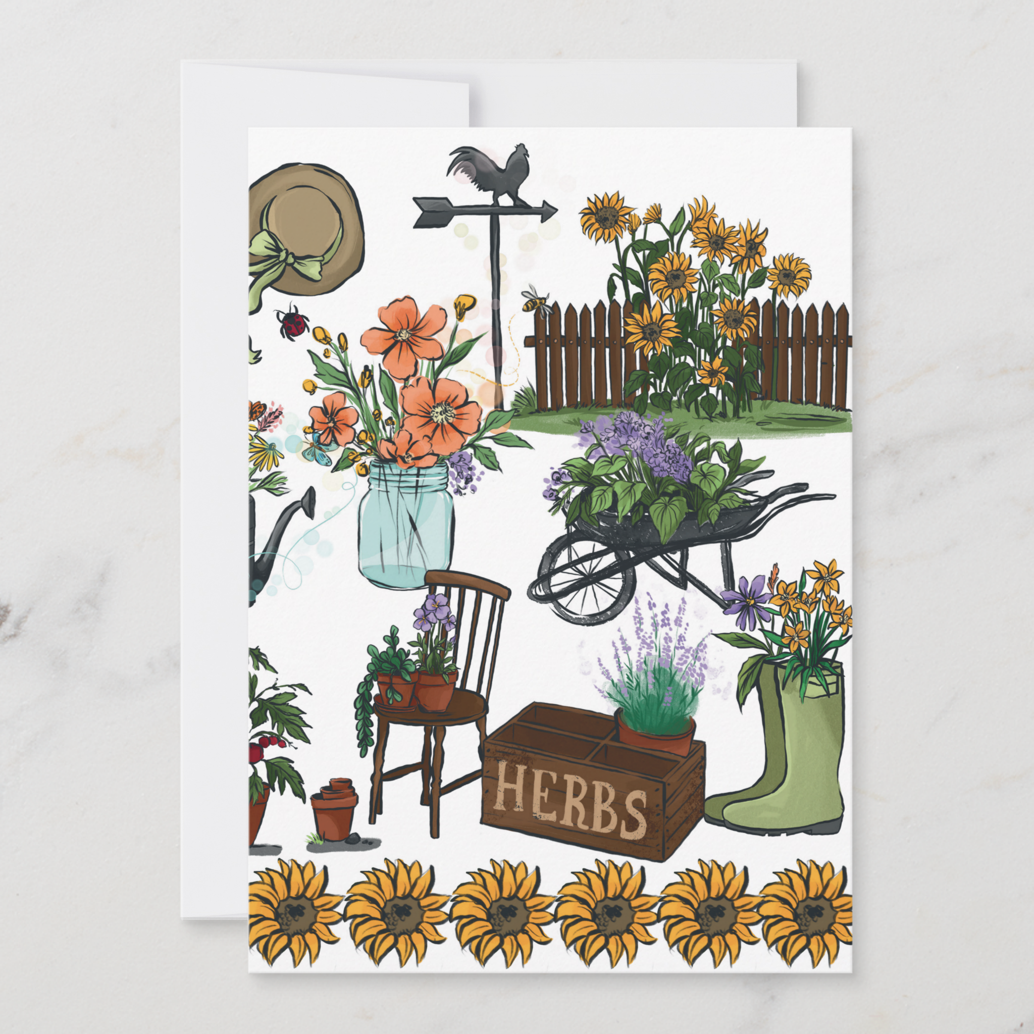 Gardening Greeting Card With Envelope